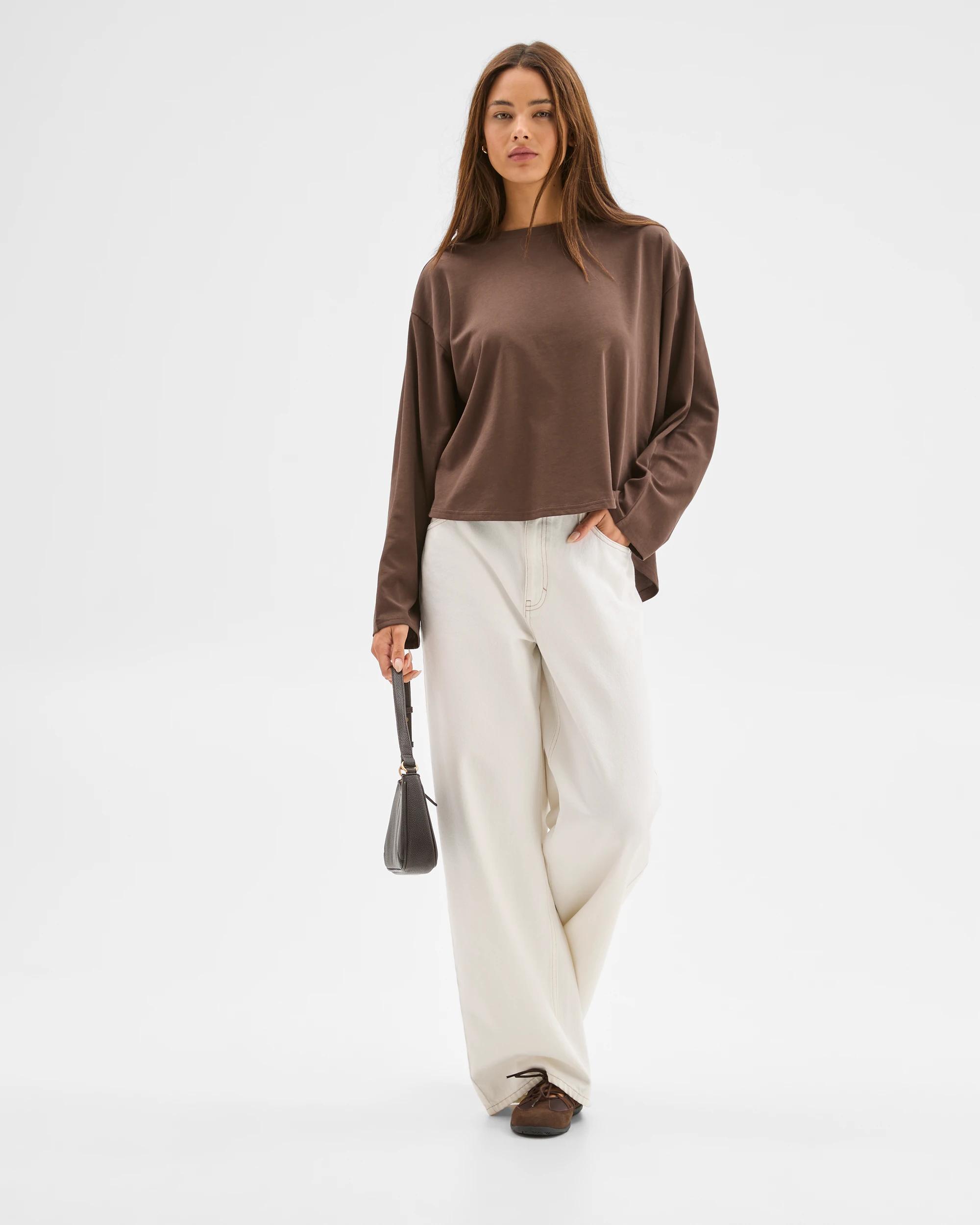 2 Lily Loves Australian Cotton Dolman Sleeve T-Shirt BARK, 2 of 7