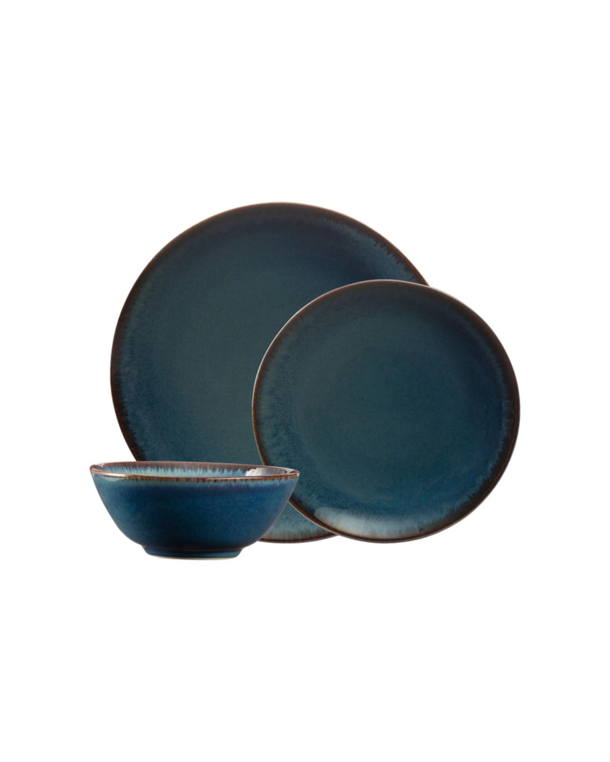 1 Mason Cash Reactive Glaze 12 Piece Dinner Set - Blue, 1 of 3