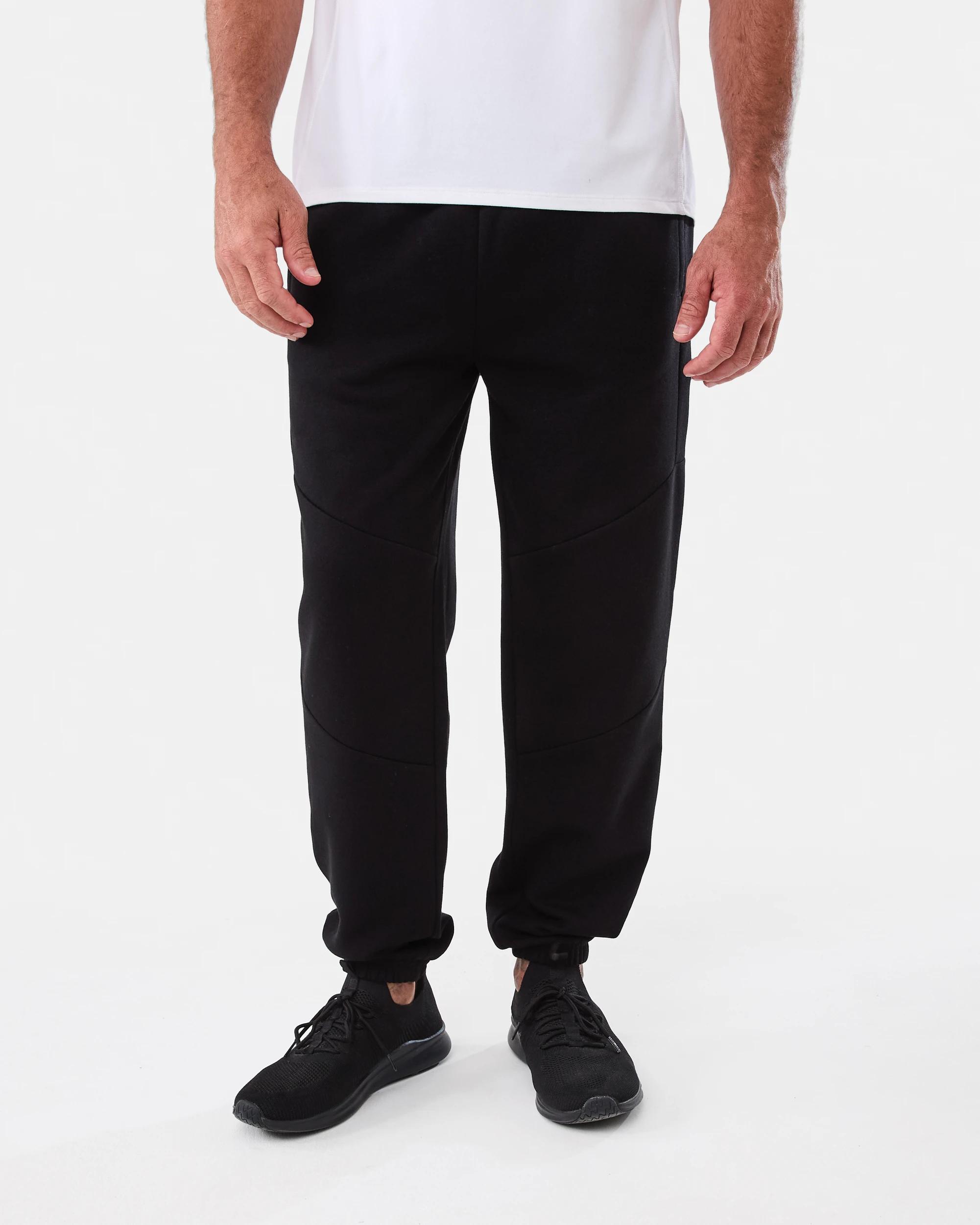 1 Active Mens Panel Trackpants BLACK, 1 of 6