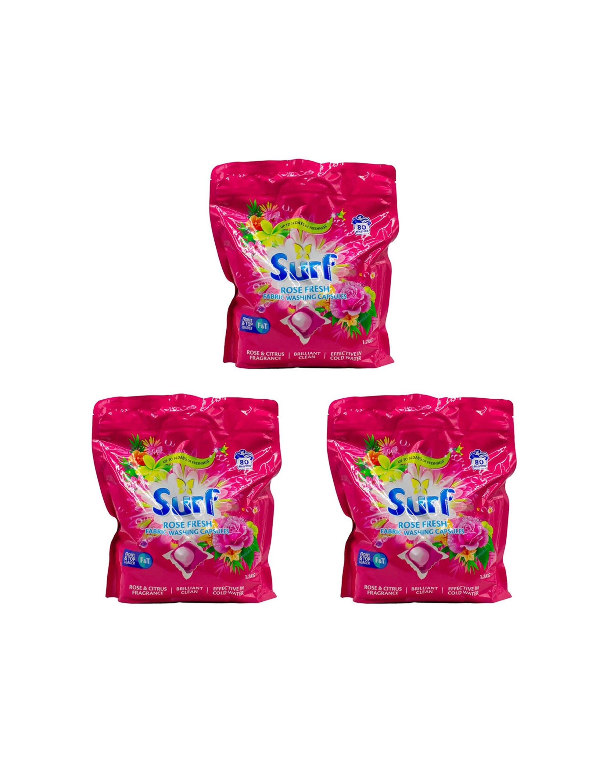 1 Surf 3PK Fabric Washing Capsules Front and Top Loader Rose Fresh 240pc - Assorted, 1 of 3