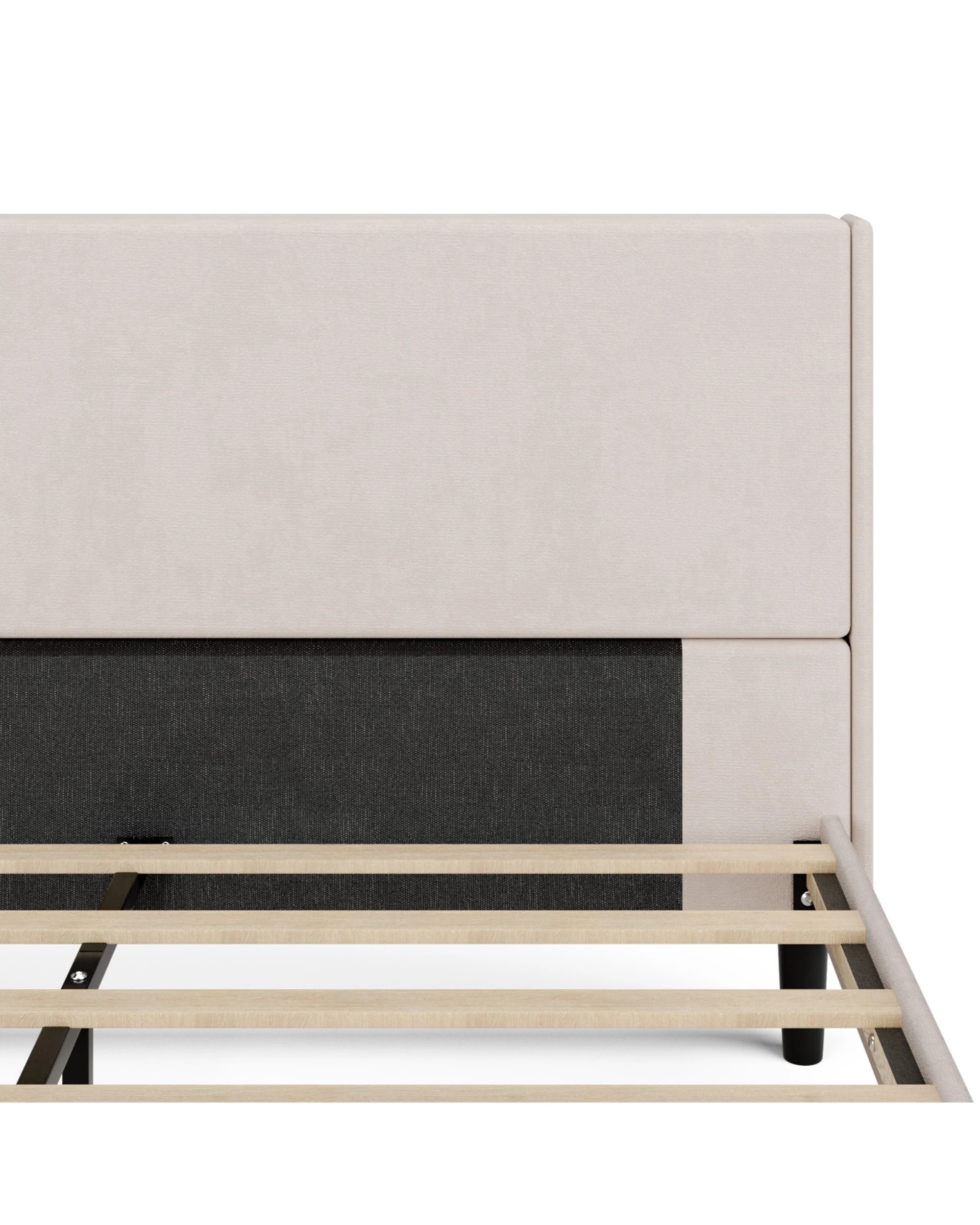 6 Advwin Bed Frame Queen Size Mattress Base Upholstered Platform - Beige, 6 of 7