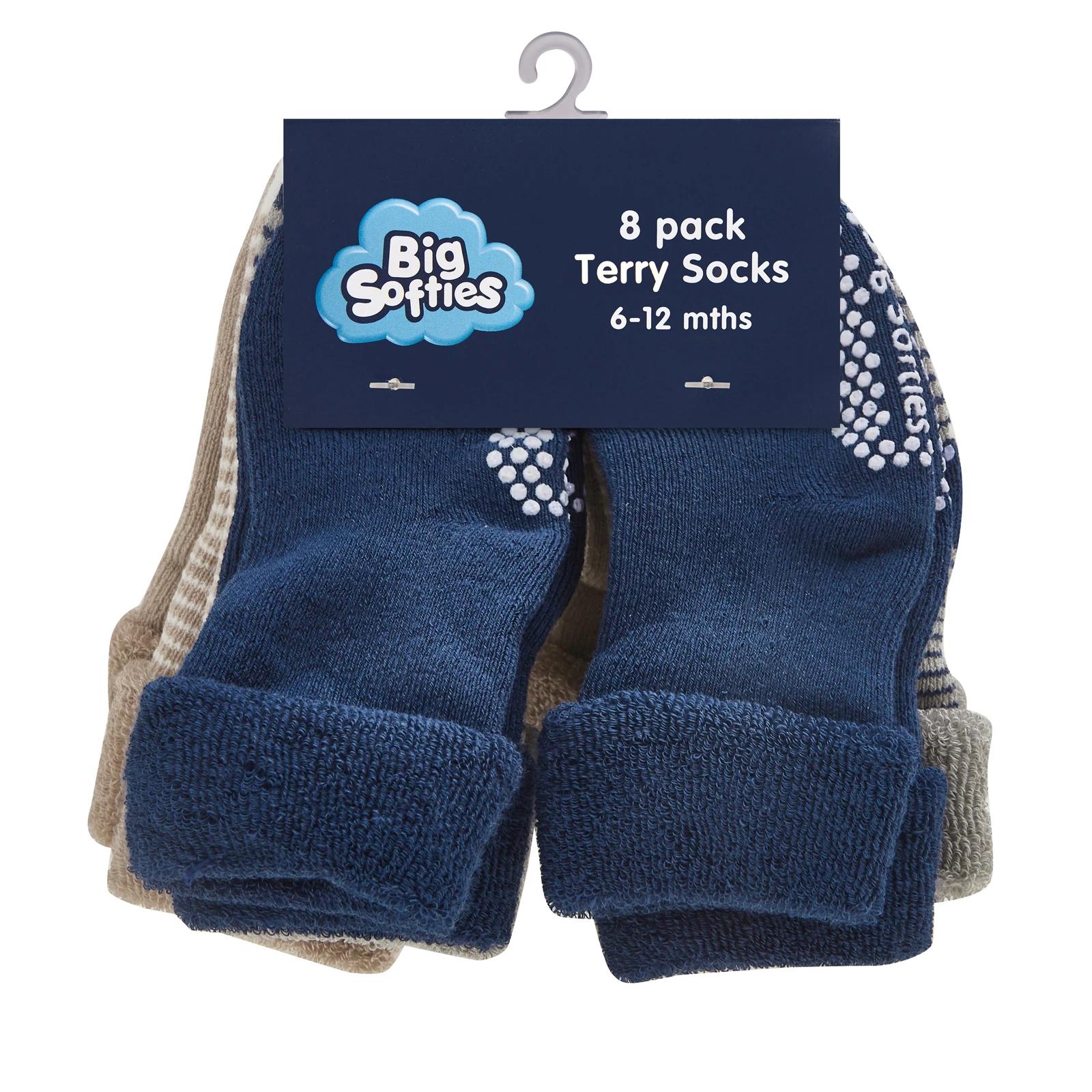 2 Big Softies 8-Pack Anti-Slip Terry Socks Boy 0-6M , 2 of 4