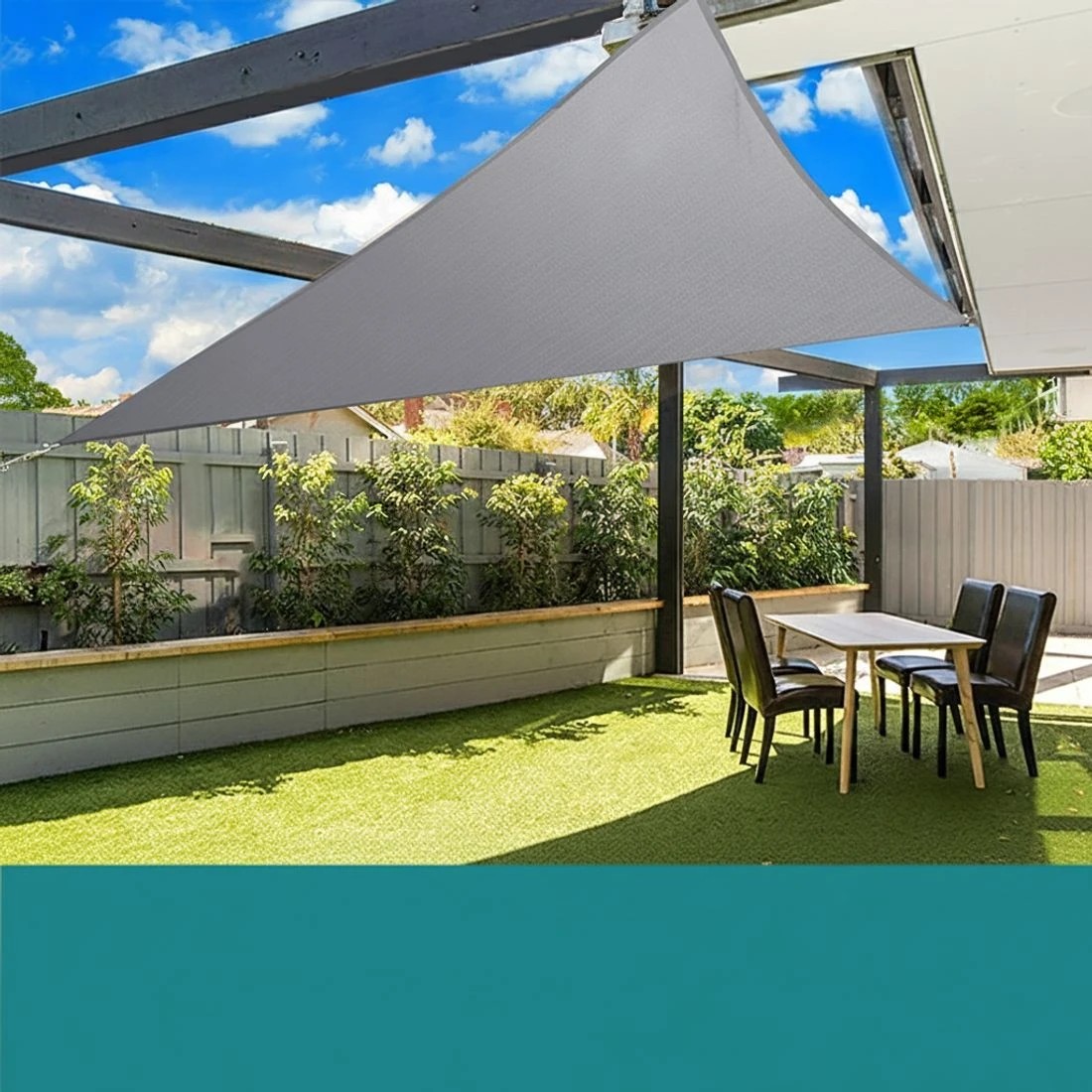 5 Instahut Waterproof Shade Sail Shade cloth Triangle Canopy 220GSM 4x4x4m - Grey, 5 of 6