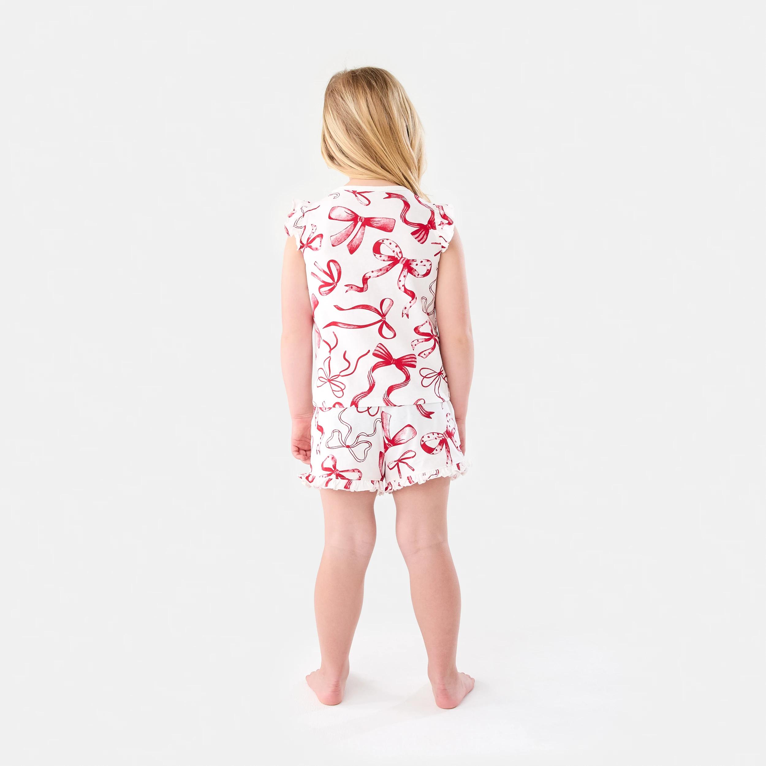 2 Christmas Knit Frill Pyjama Set WHITE BOWS, 2 of 7
