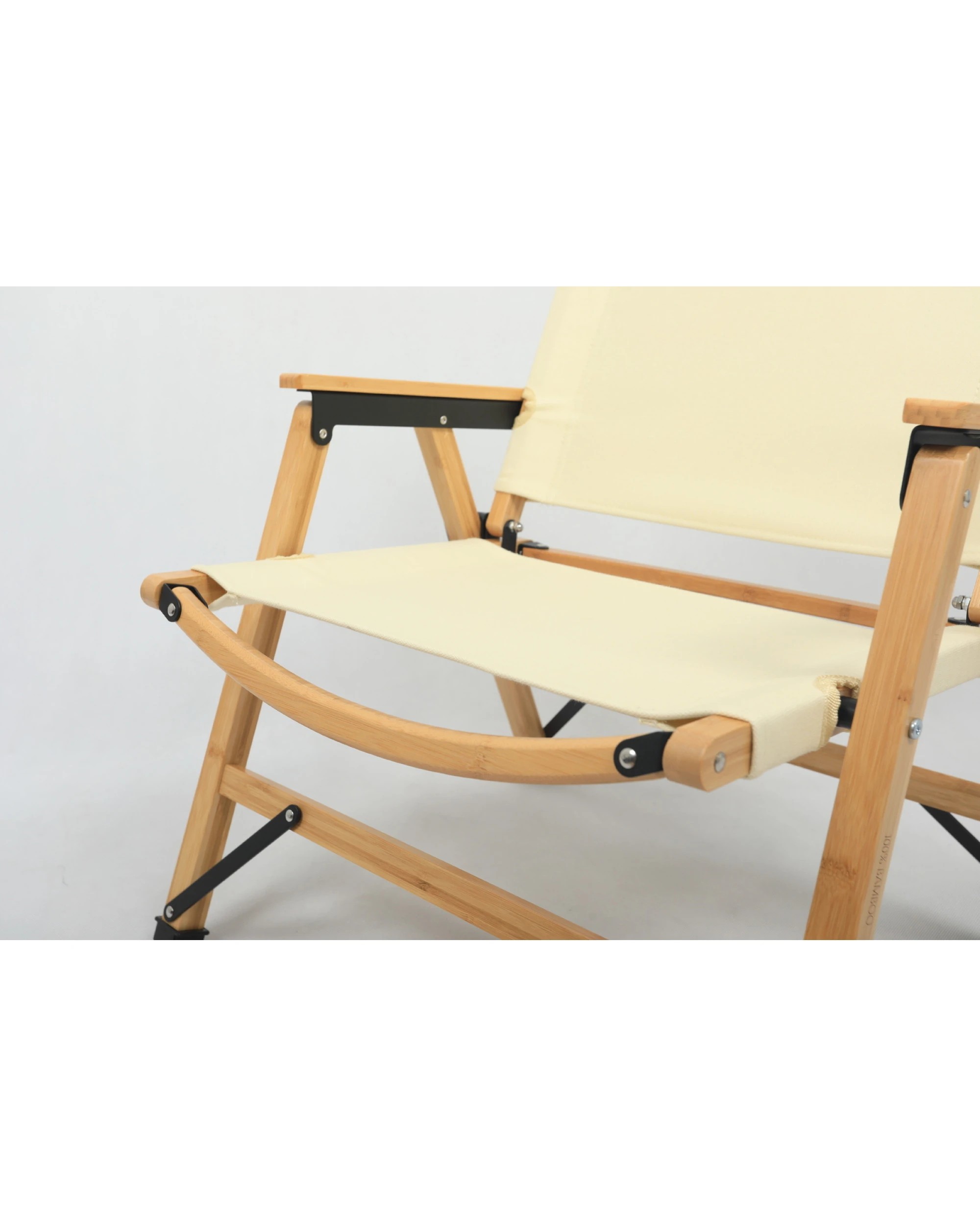 6 BR Home Bamboo Canvas Foldable Outdoor Camping Chair Wooden Travel Picnic, 6 of 9