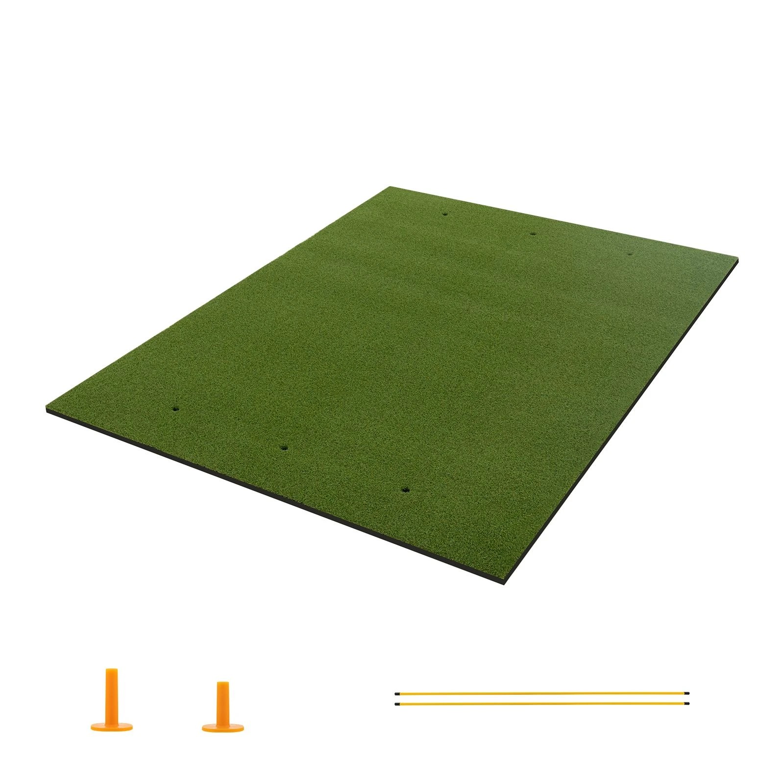 1 Costway 1.2x1.5m Golf Putting Green Practice Mat w/2 Rubber Tees & Alignment Sticks Golf Training Aid, 1 of 3