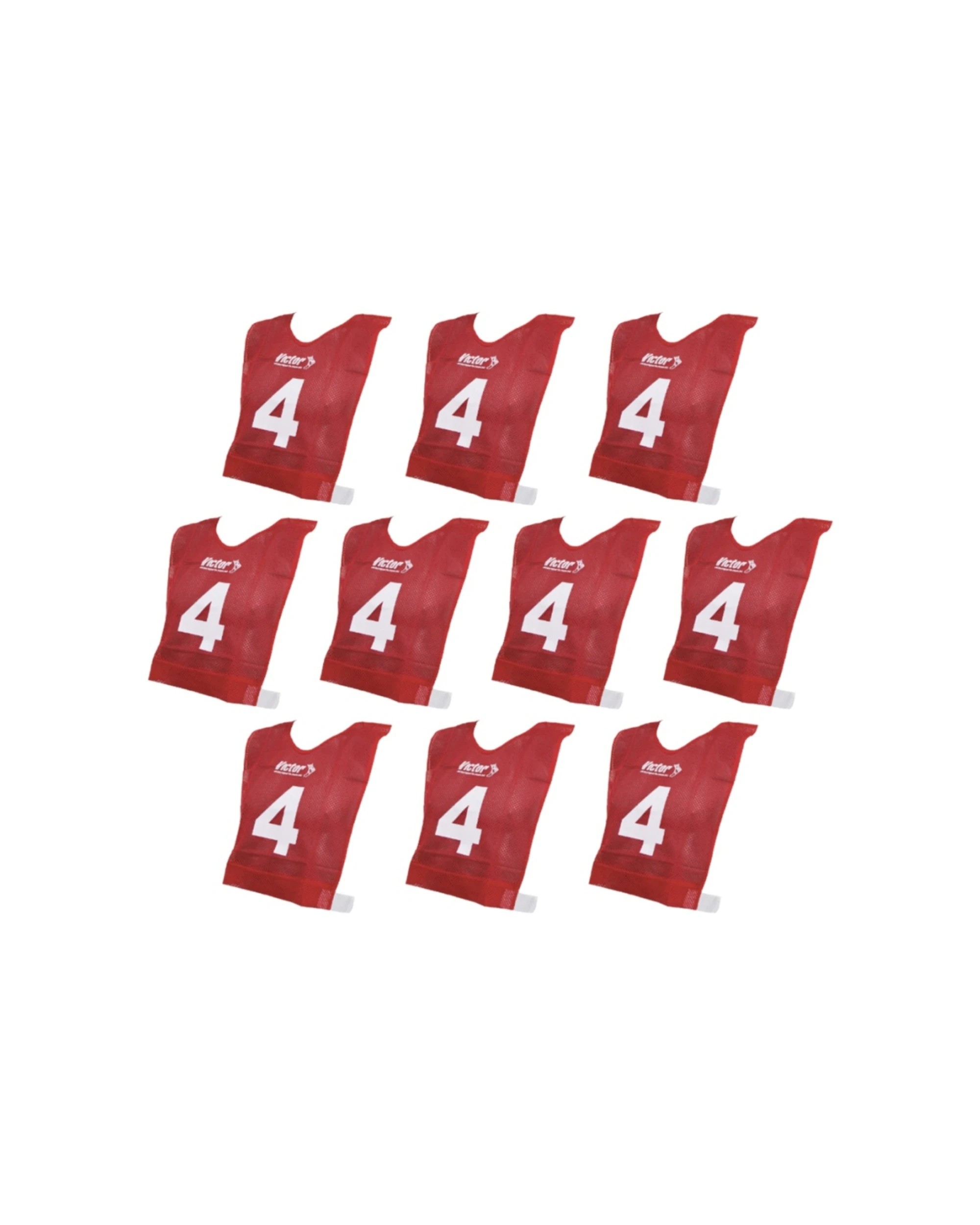 1 Victor Sports 10pc Lightweight Numbered Bibs Basketball Set Junior - Red, 1 of 3