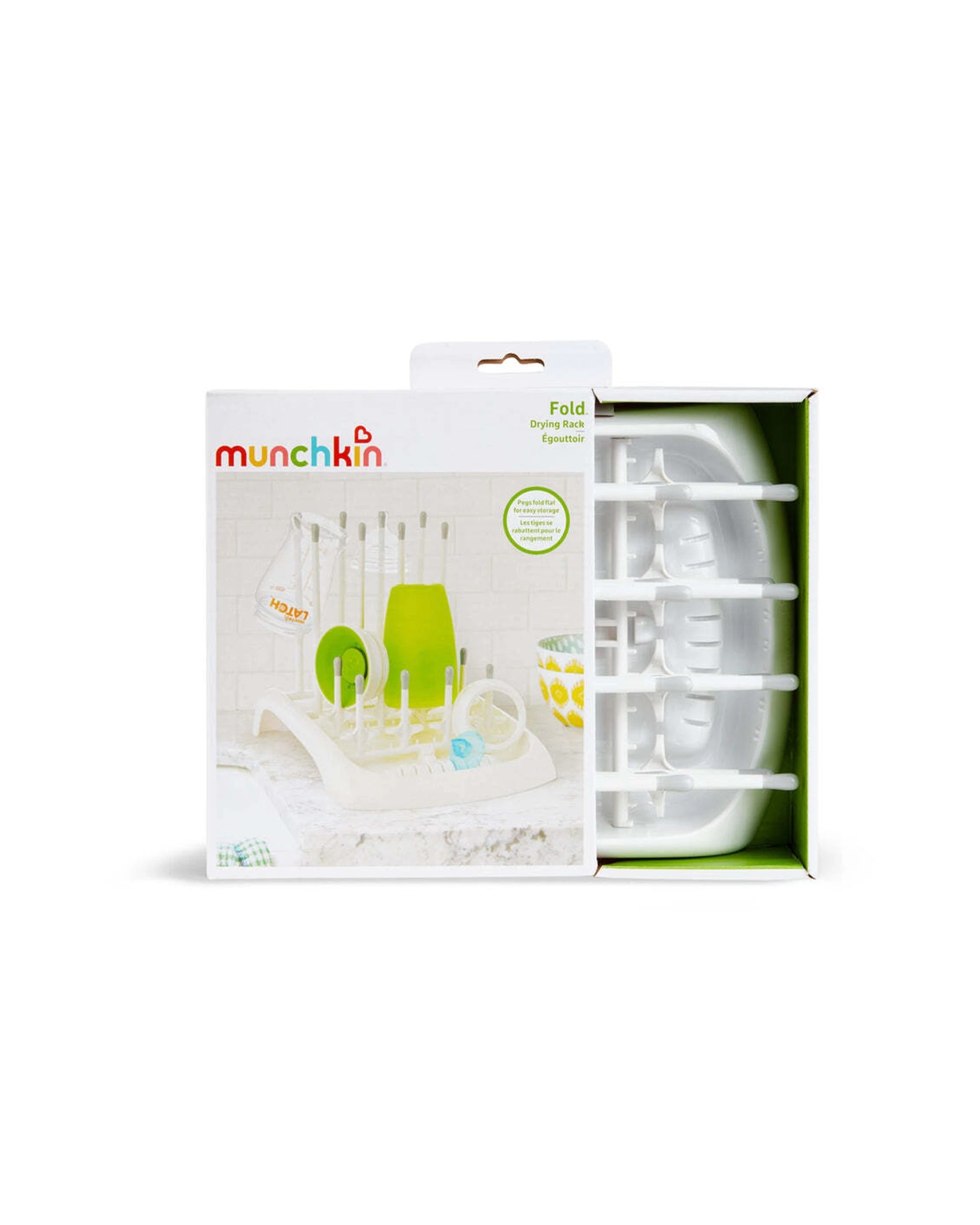 4 Munchkin Fold-Up Adjustable Anti-Scratch Baby Bottle Cup Straw Air Drying Rack - White, 4 of 5