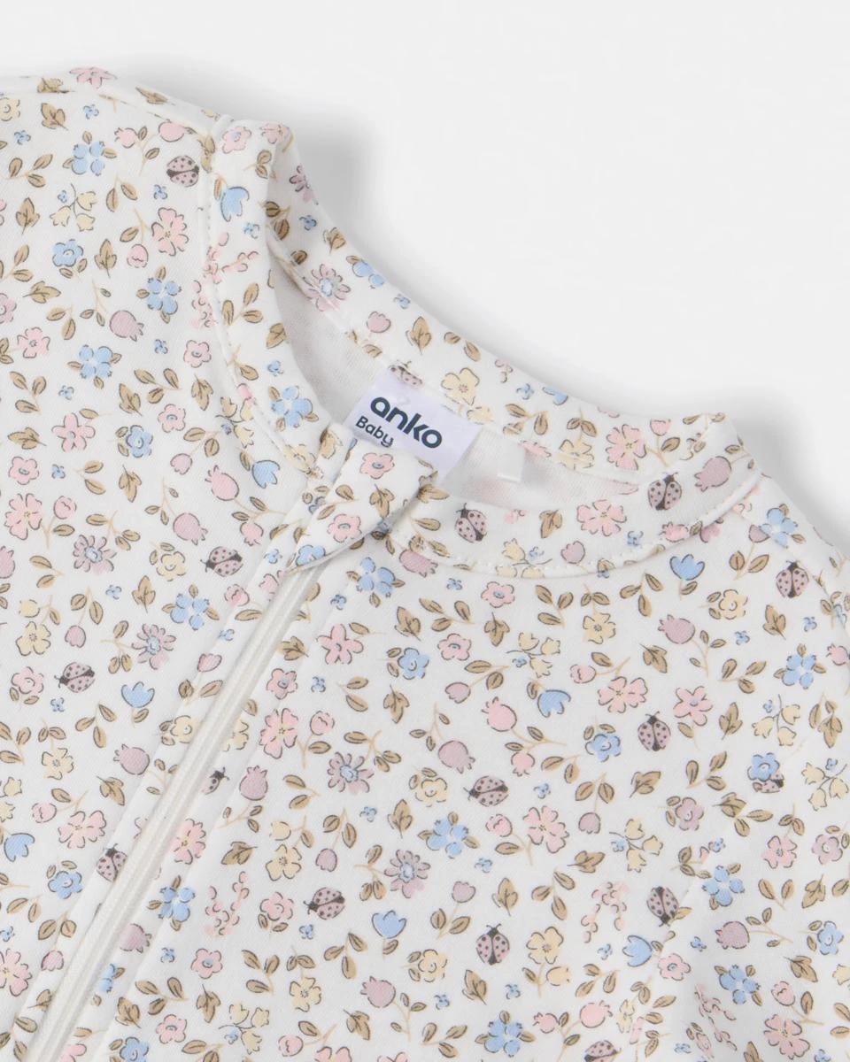 4 3 Pack Australian Cotton Coveralls Wht Florl, 4 of 5