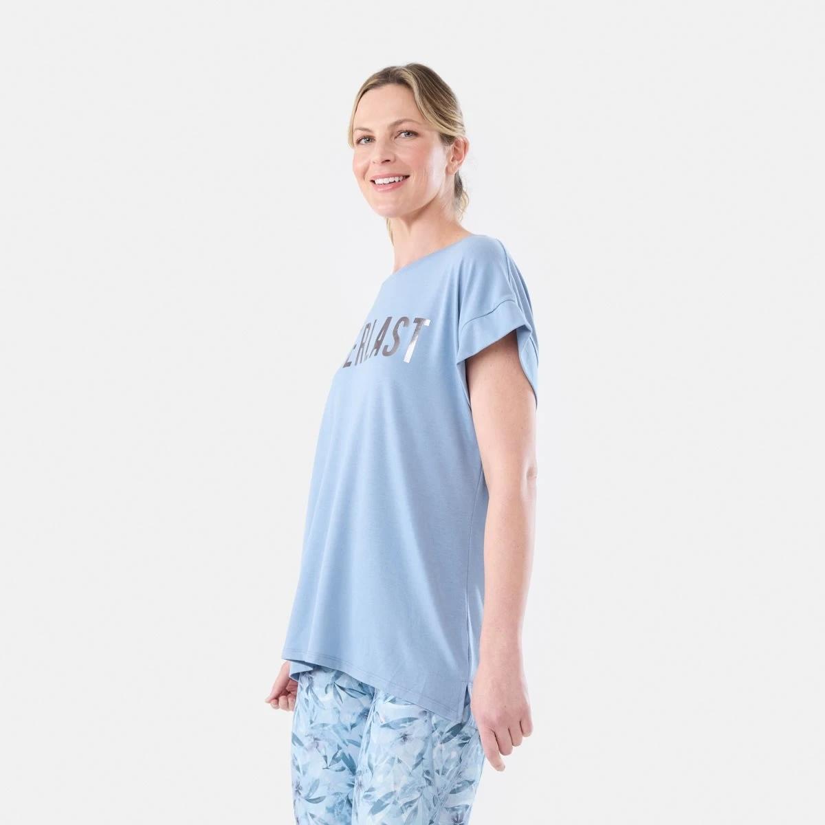 2 Everlast Womens Relaxed Longline T-shirt EVERLAST OASIS BLUE, 2 of 6