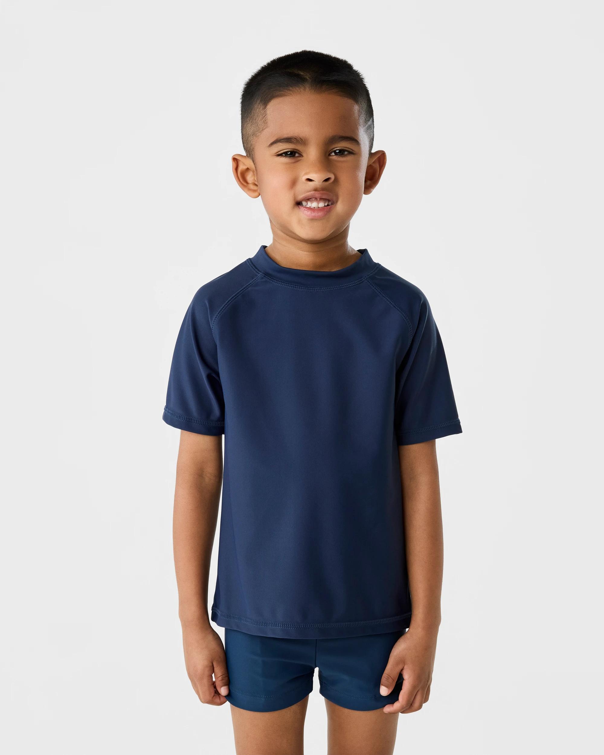 1 Short Sleeve Rash Vest Dress Navy, 1 of 6