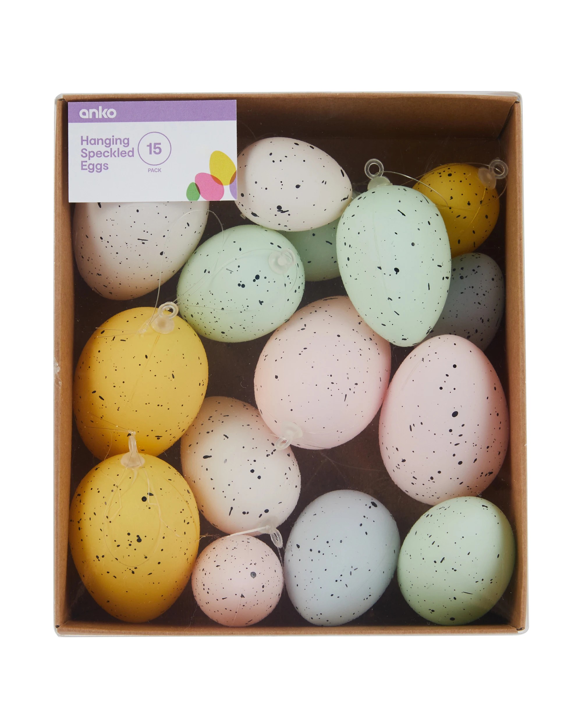 5 15 Pack Hanging Speckled Eggs, 5 of 5