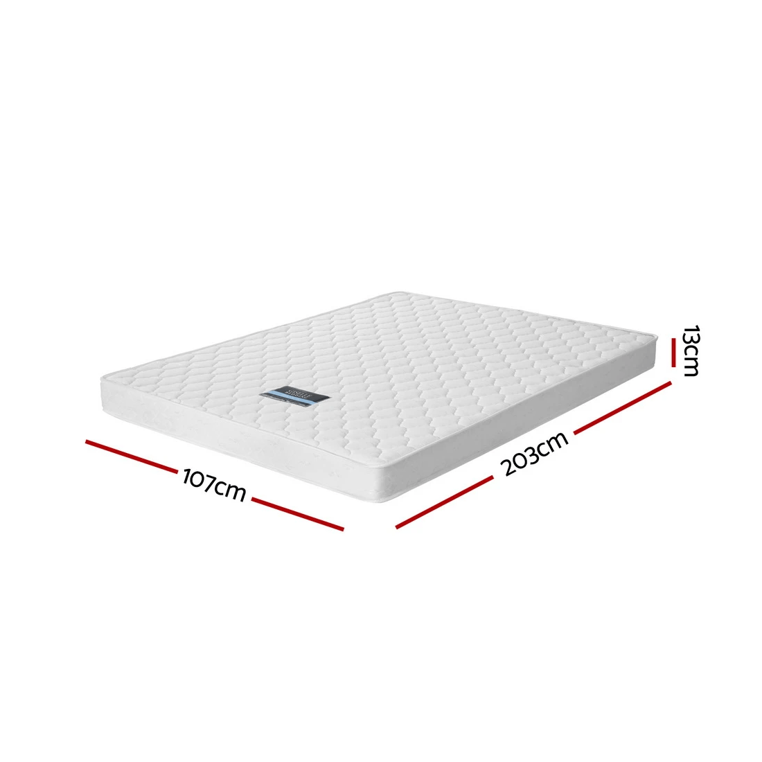 2 Giselle Bedding 13cm Mattress Tight Top King Single - White, 2 of 7