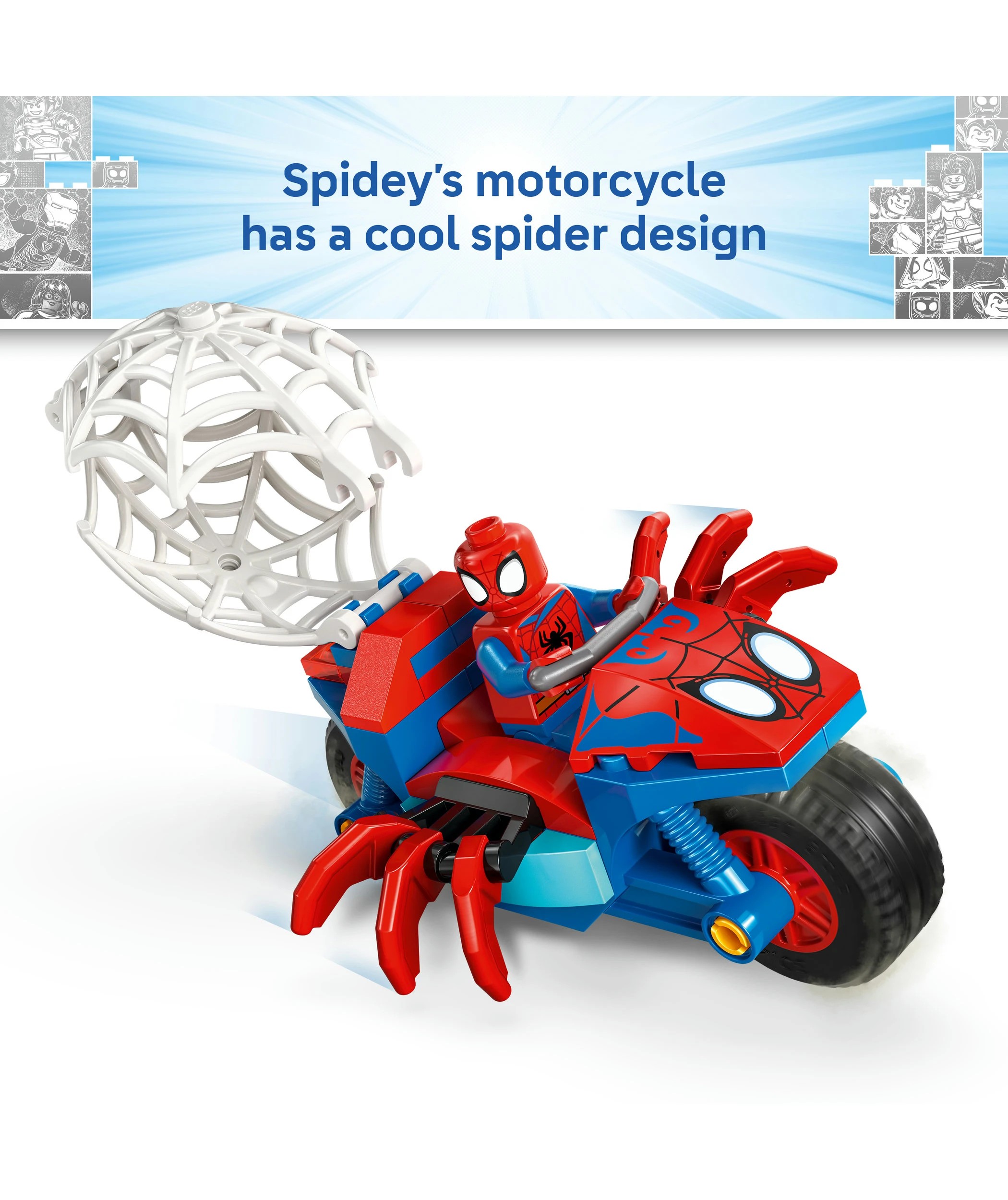 6 LEGO Spidey on his Motorcycle vs. Rhino 11206, 6 of 10