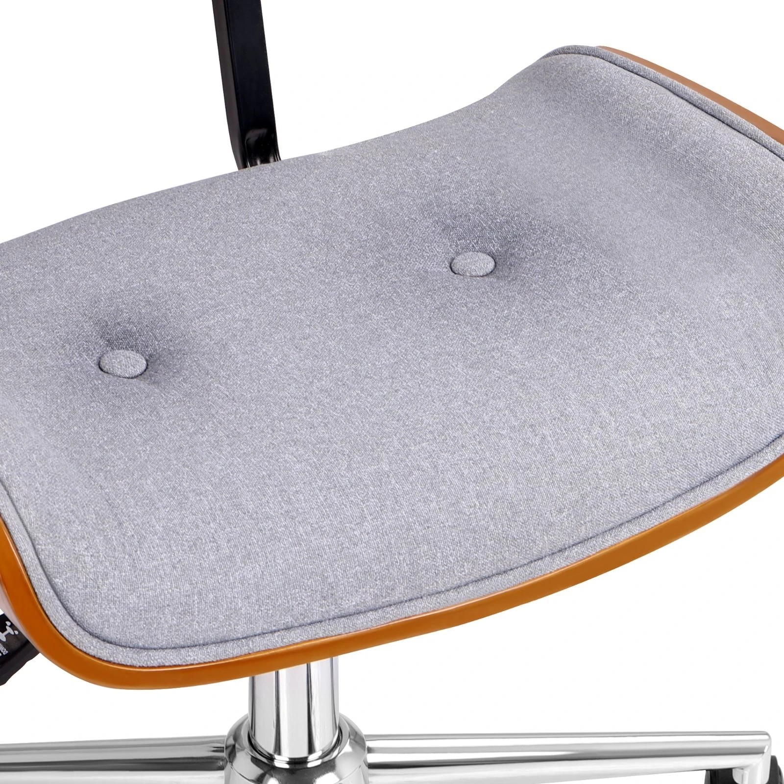 6 Alfordson Wooden Office Chair Computer Chairs Executive Seat Fabric - Grey, 6 of 10