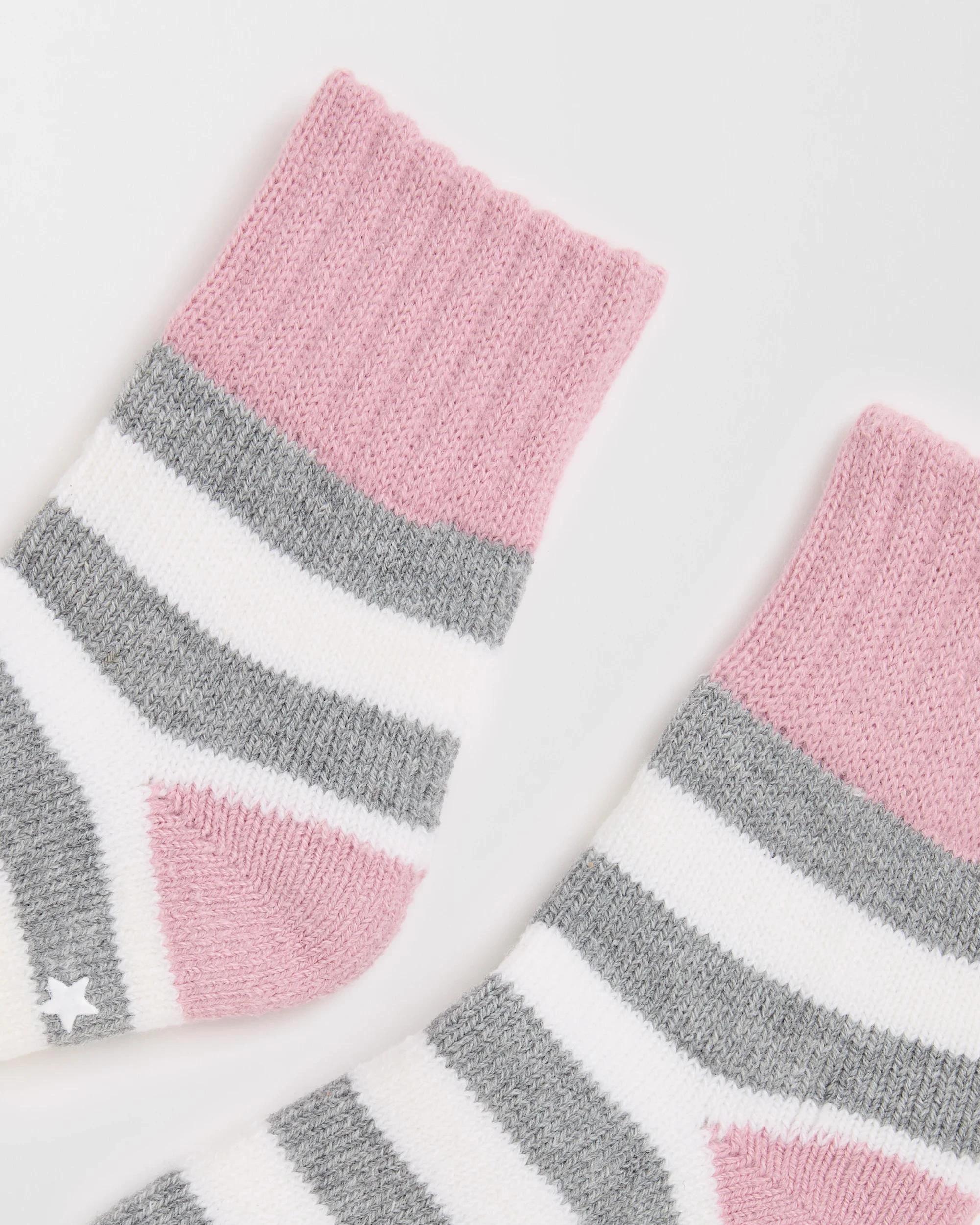 3 Target Woman Extra Warm Mid Crew Socks PINK STRIPE, 3 of 3
