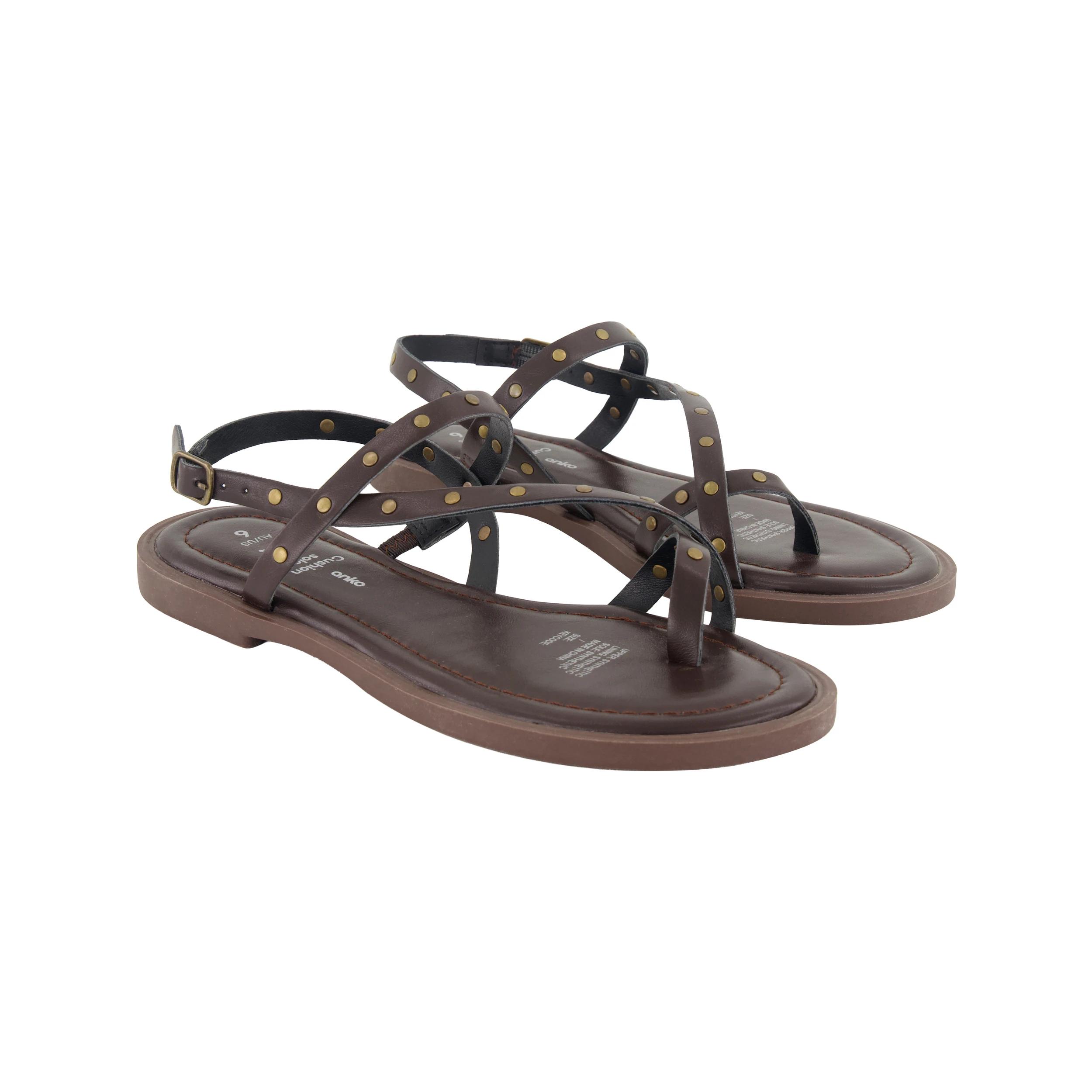 2 Strappy Studded Sandals Bittr Choc, 2 of 3