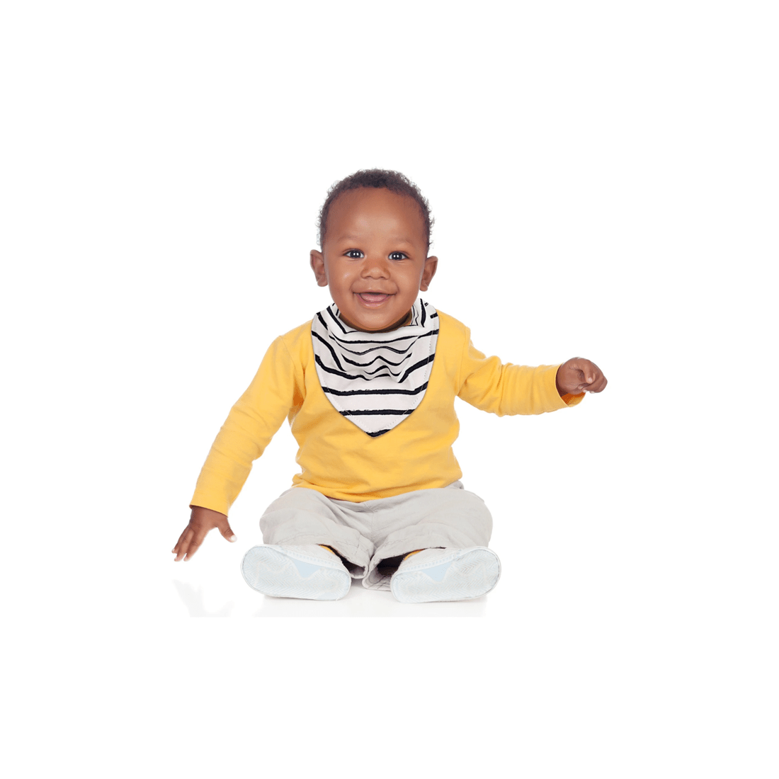 2 8pc The Peanutshell Cotton Bandana Baby Feeding Bib Set - Grey, 2 of 2