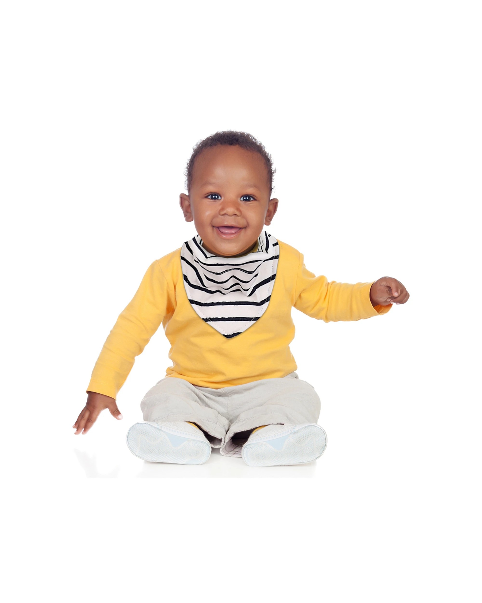 2 8pc The Peanutshell Cotton Bandana Baby Feeding Bib Set - Grey, 2 of 2