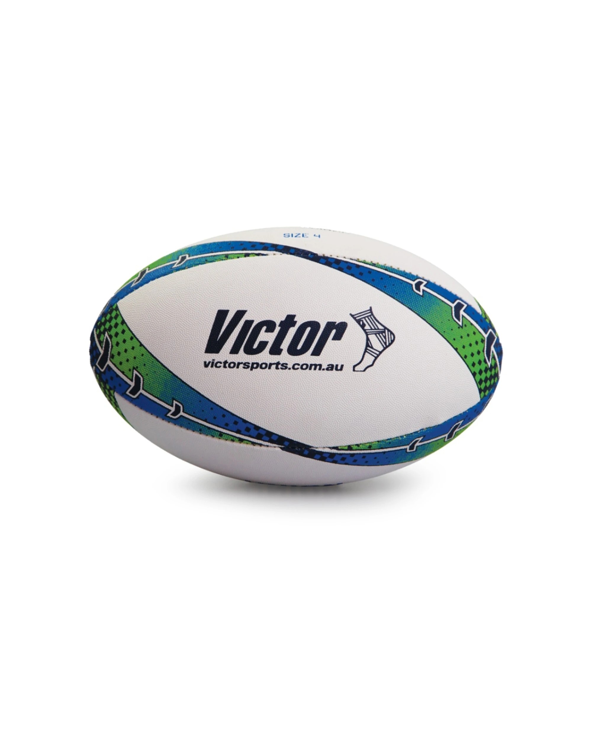 1 Victor Sports Rugby Union Ball Raider Training Durable Hand Stitched Size 4 - Multi, 1 of 2
