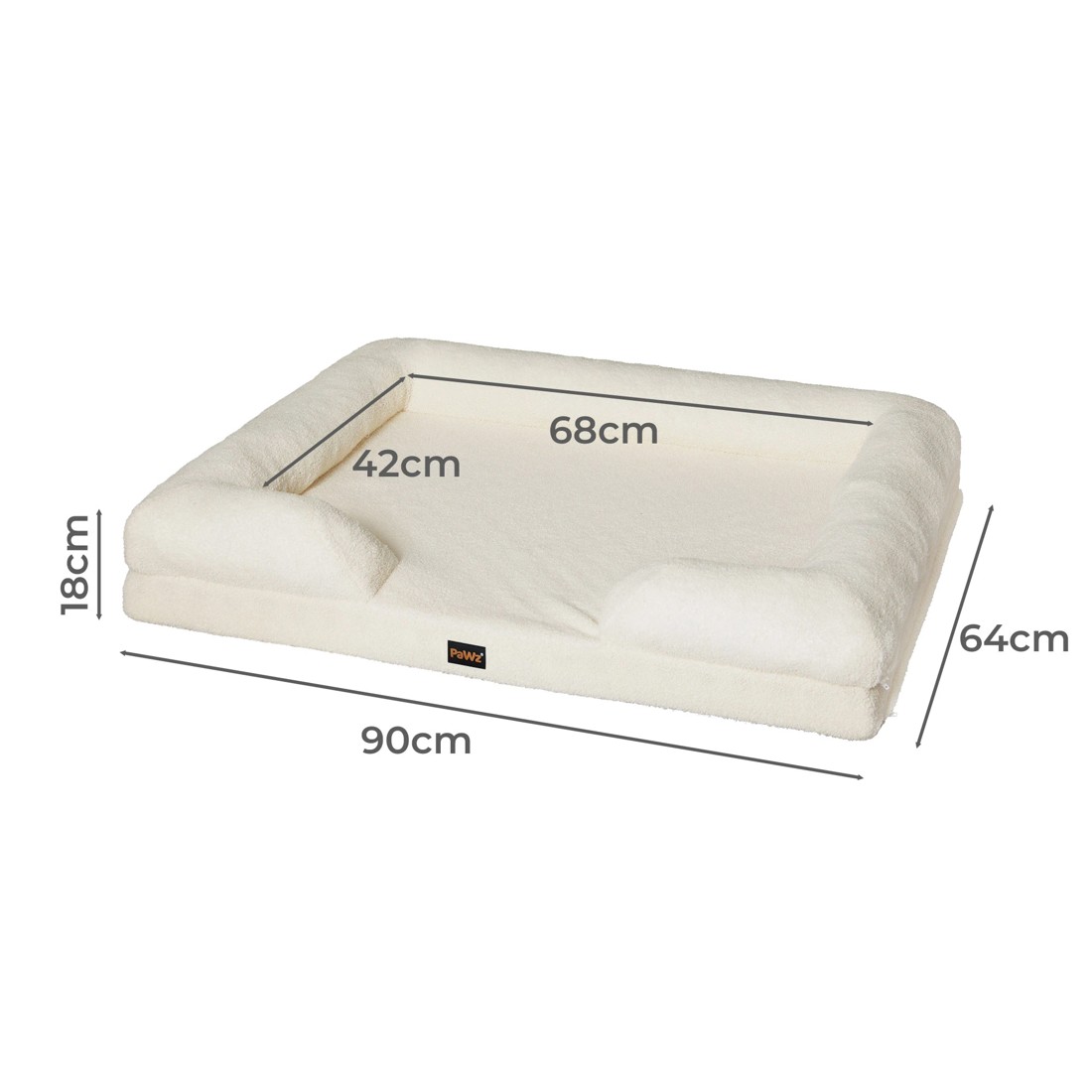 5 Pawz Memory Foam Pet Bed Large White, 5 of 6