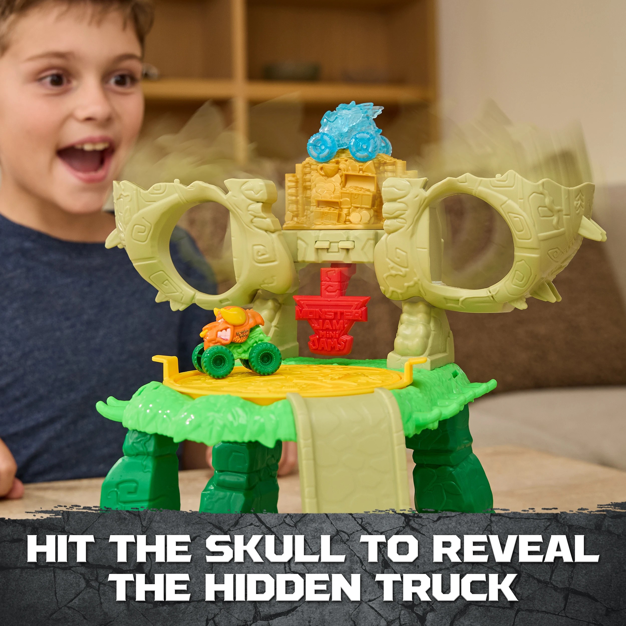 8 Monster Jam Mini Jams Crash N' Crumble Jungle Playset, 8 of 9