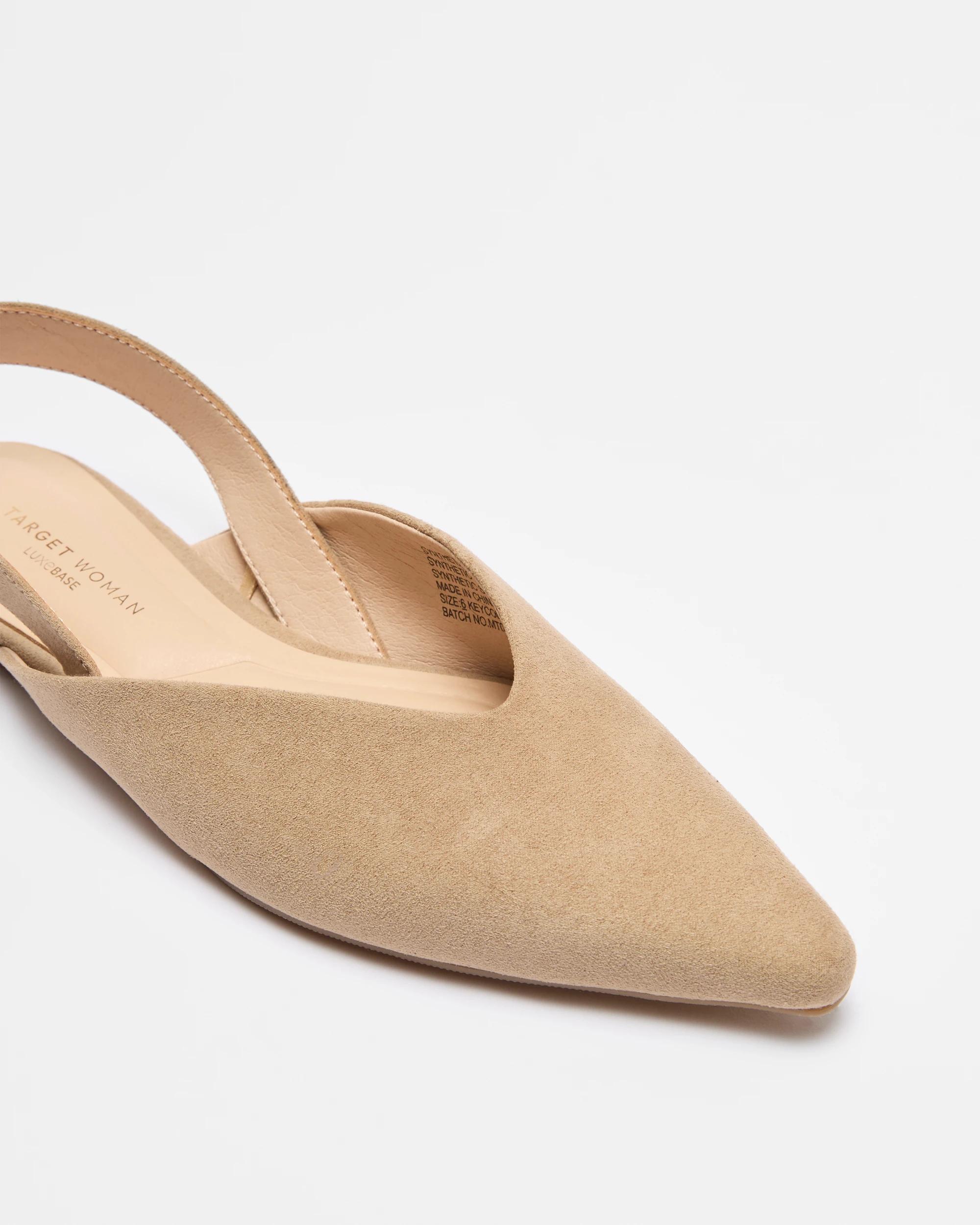2 Target Womens Pointed Sling Back Flat - Bora TAUPE, 2 of 3