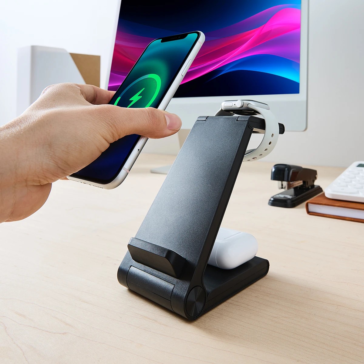 1 Wireless Desktop Charger - Black, 1 of 10