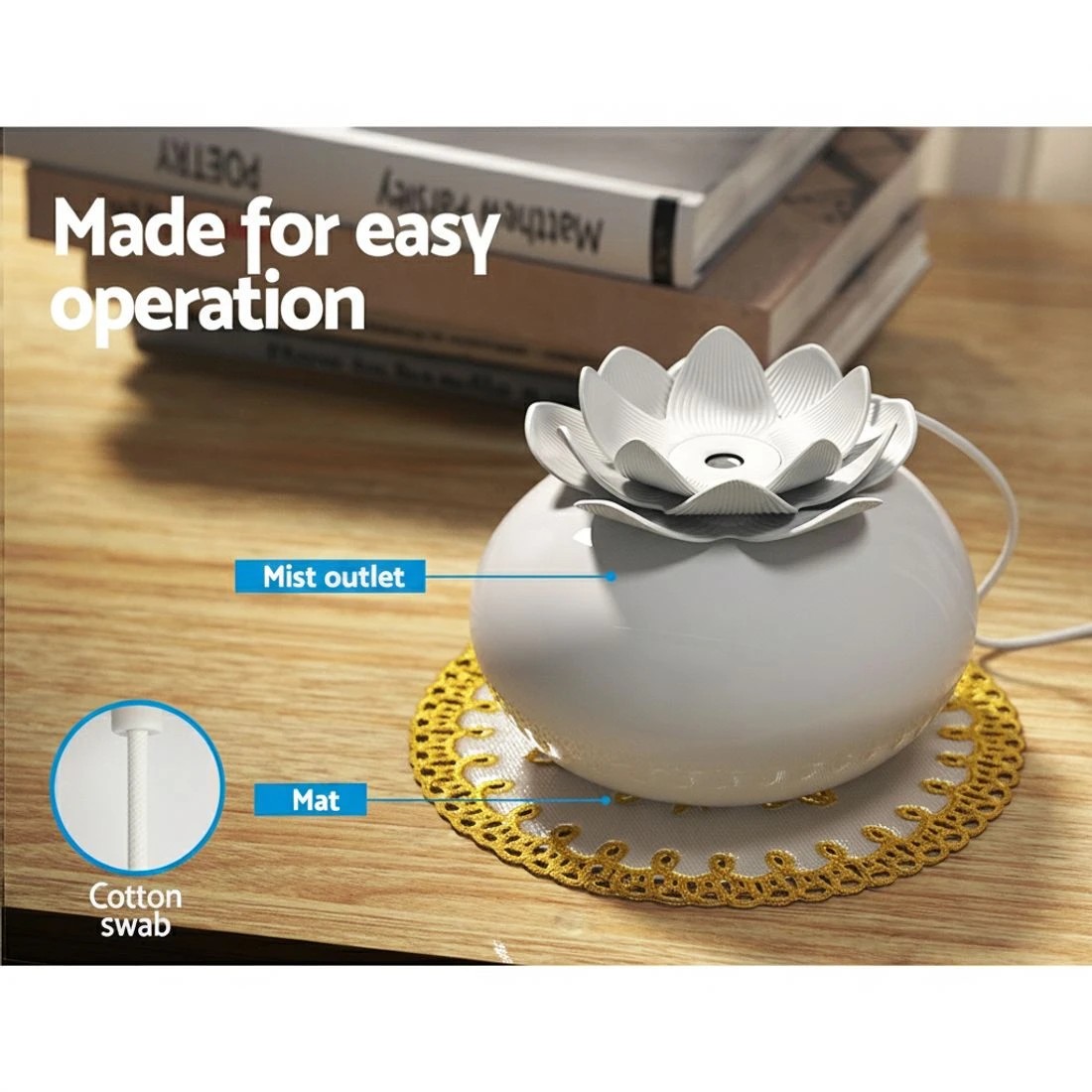 4 Devanti Aroma Diffuser Aromatherapy Lotus 200ml - Multi, 4 of 6