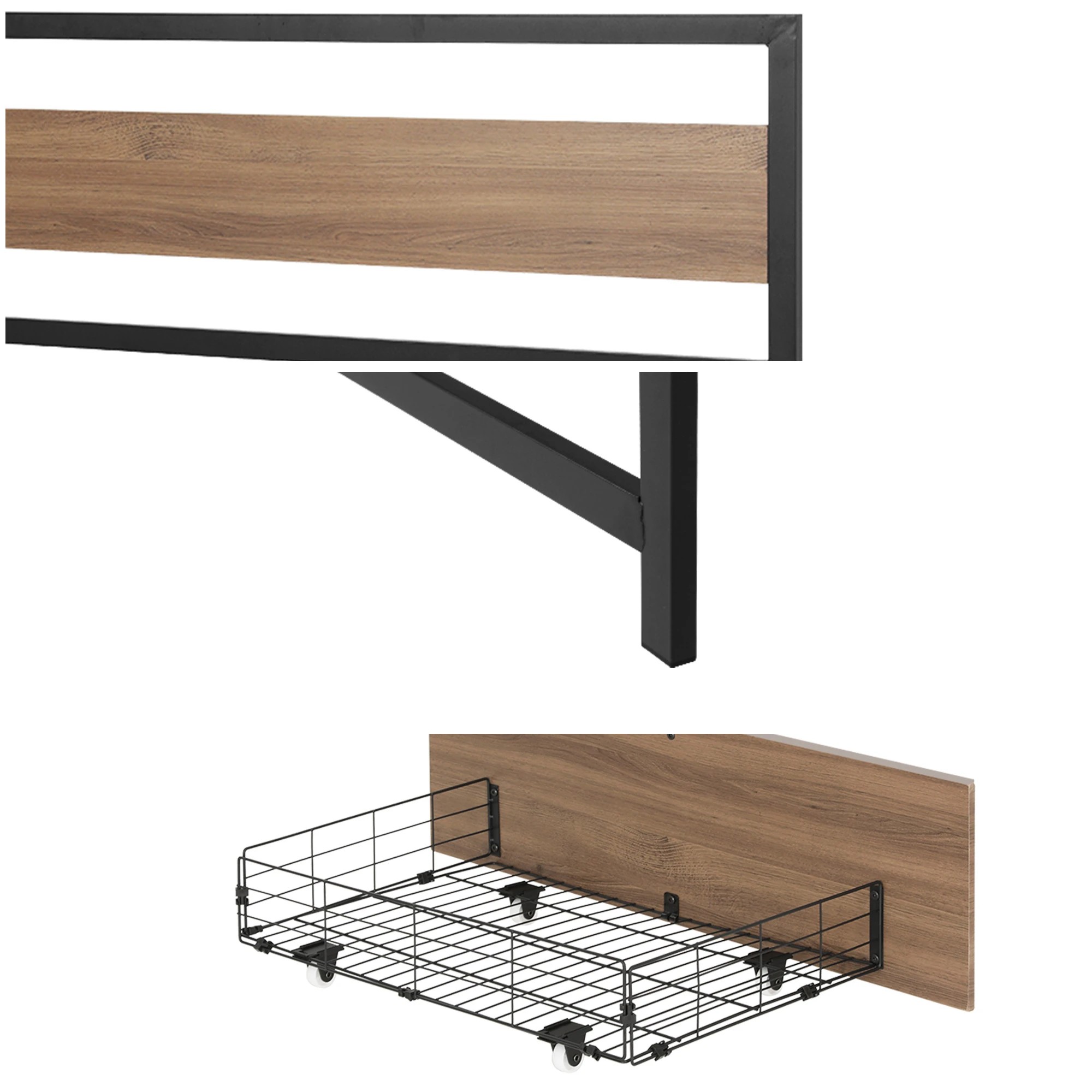 6 Artiss Bed Frame Queen Size Metal Frame with 2 Drawers DREW - Multi, 6 of 8
