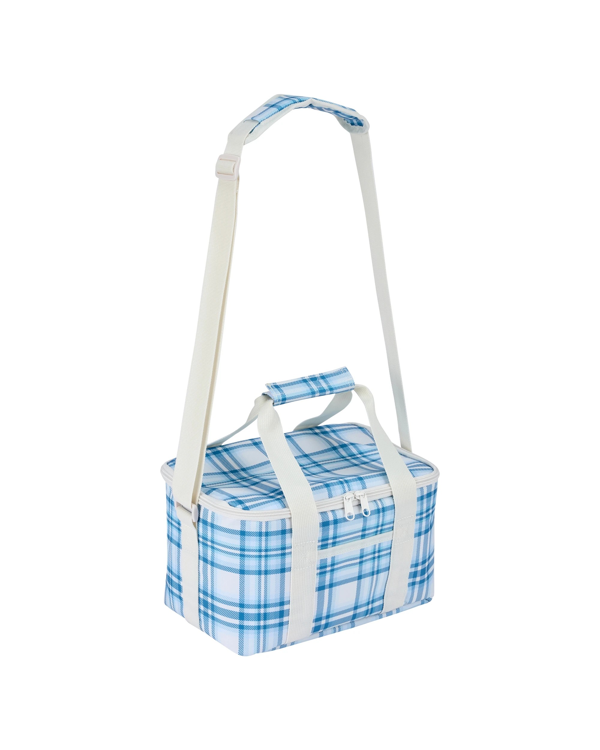 2 Blue Plaid Large Insulated Lunch Bag, 2 of 4