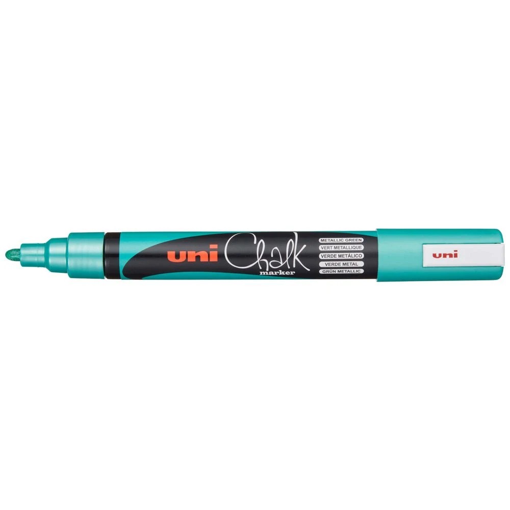 1 Uni Liquid Chalk Marker Bullet Tip Metallic Green, 1 of 2