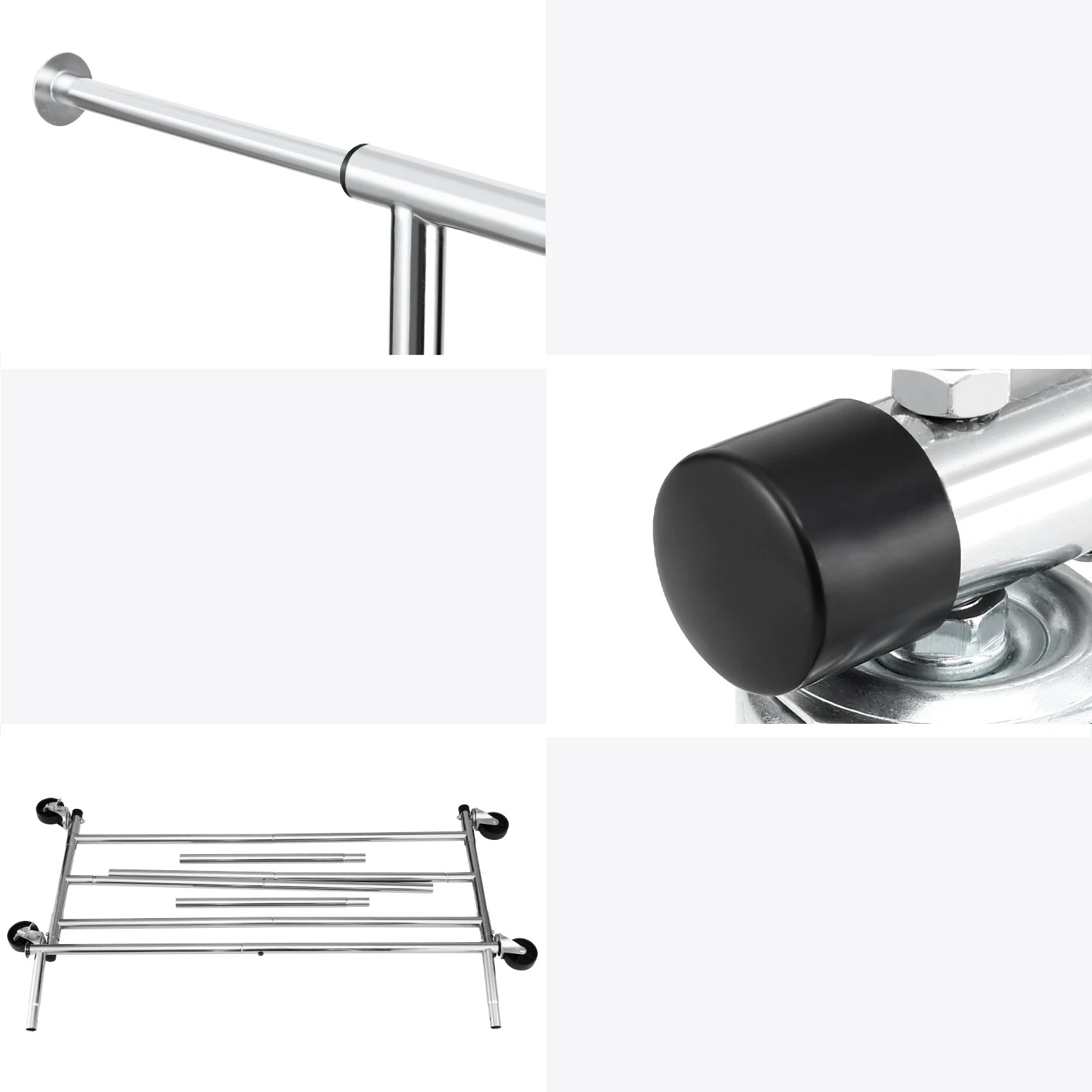 3 Artiss Clothes Rack Airer Rail Coat Stand Adjustable - Silver, 3 of 7