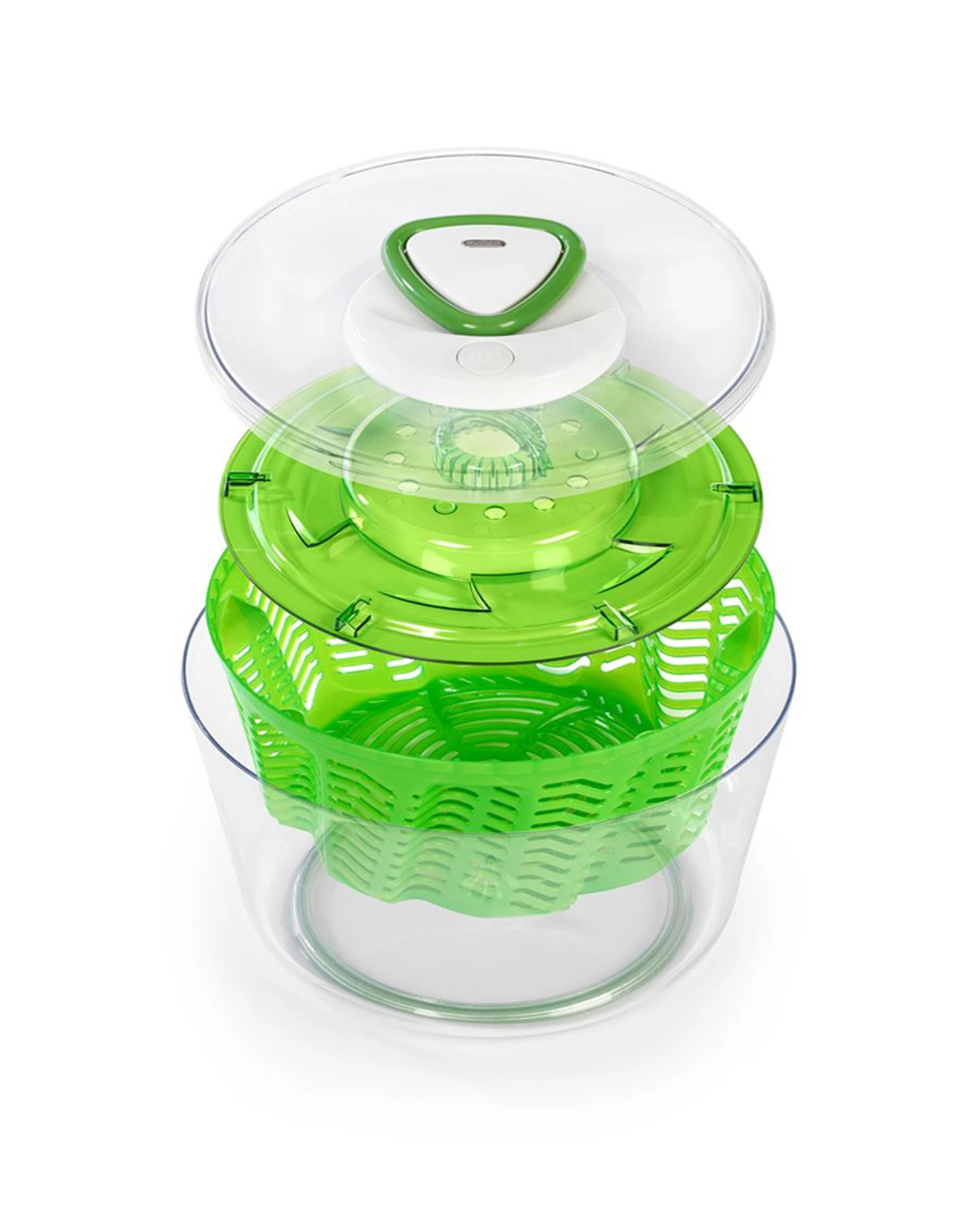 1 Zyliss 22cm Easy Spin Salad Spinner — Compact Durable Small Salad Dryer Green - Green, 1 of 5