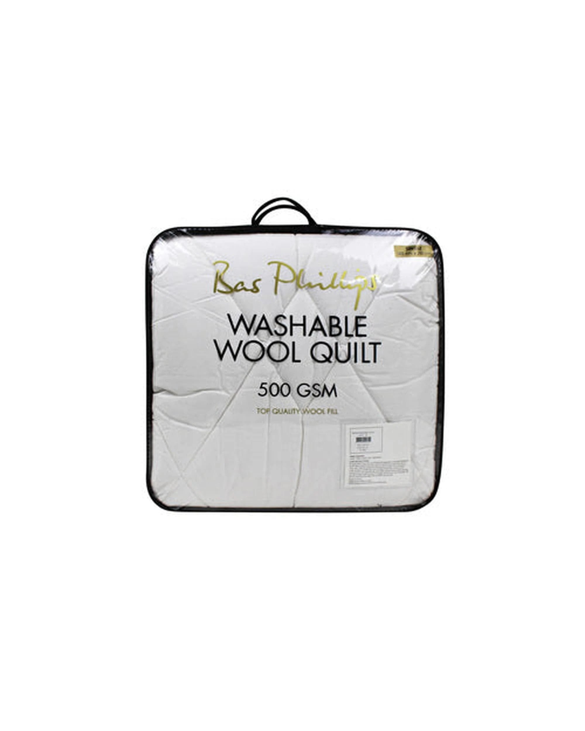 4 Bas Phillips Washable Wool Quilt 500Gsm - Queen Bed - White, 4 of 6