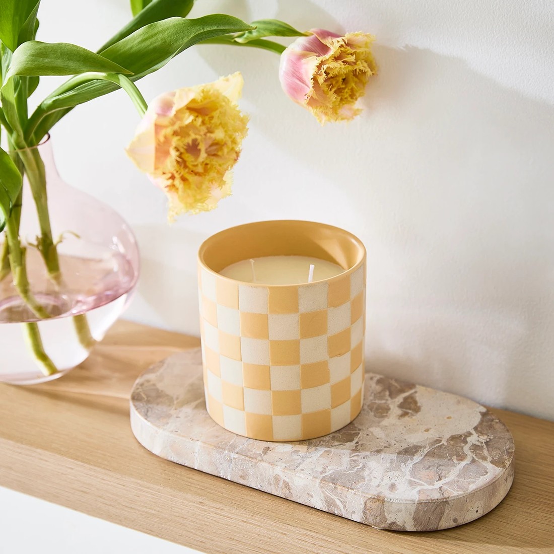 10 Fresh Pear and Freesia Check Ceramic Fragrant Candle, 10 of 10