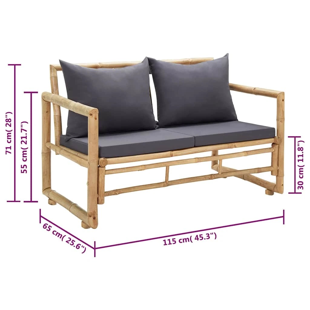 8 vidaXL Garden bench Detachable - Grey, 8 of 8