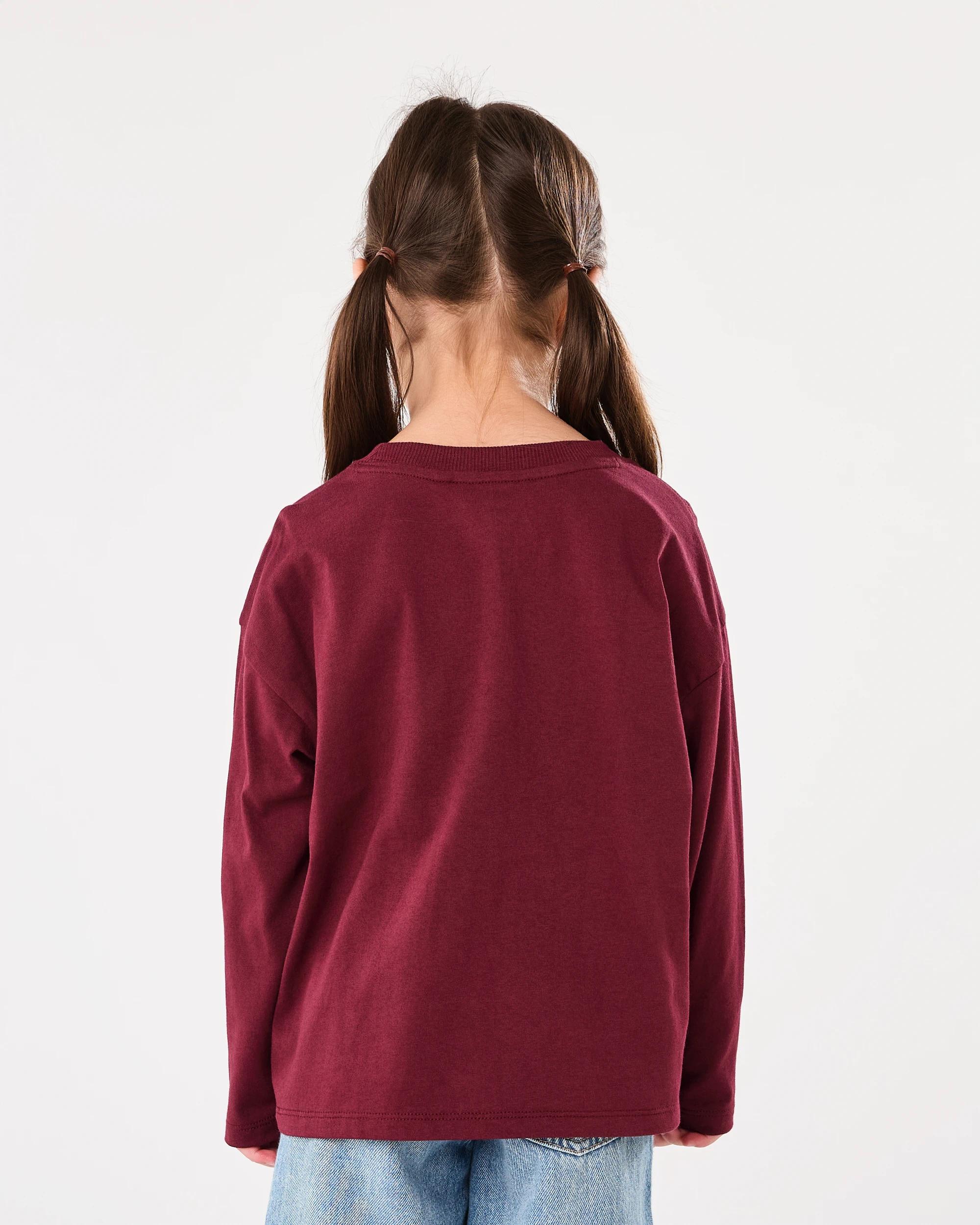 2 Long Sleeve Oversized T-shirt Maron Bow, 2 of 7