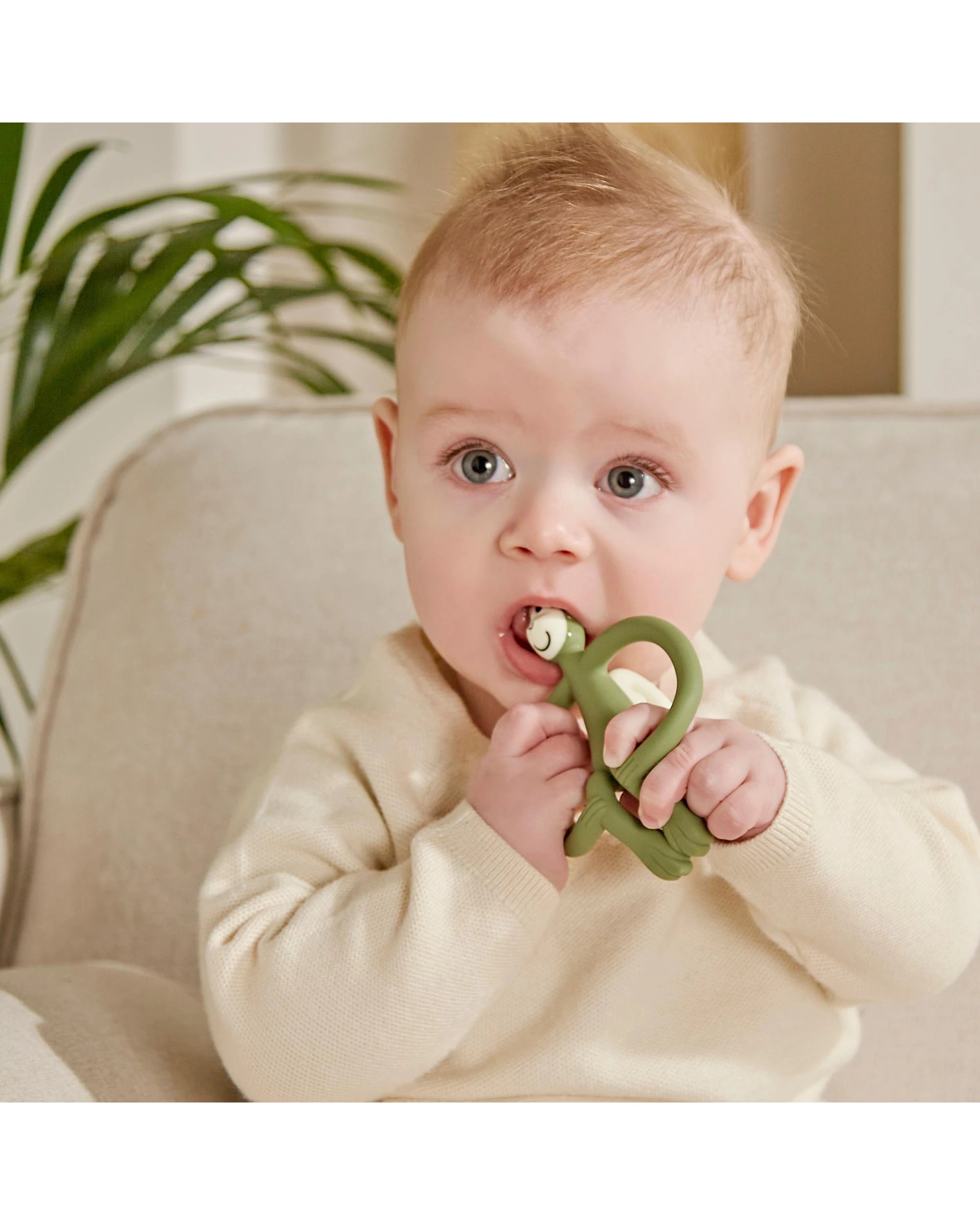 3 Matchstick Monkey Teething Toy and Gel Applicator - Olive, 3 of 3