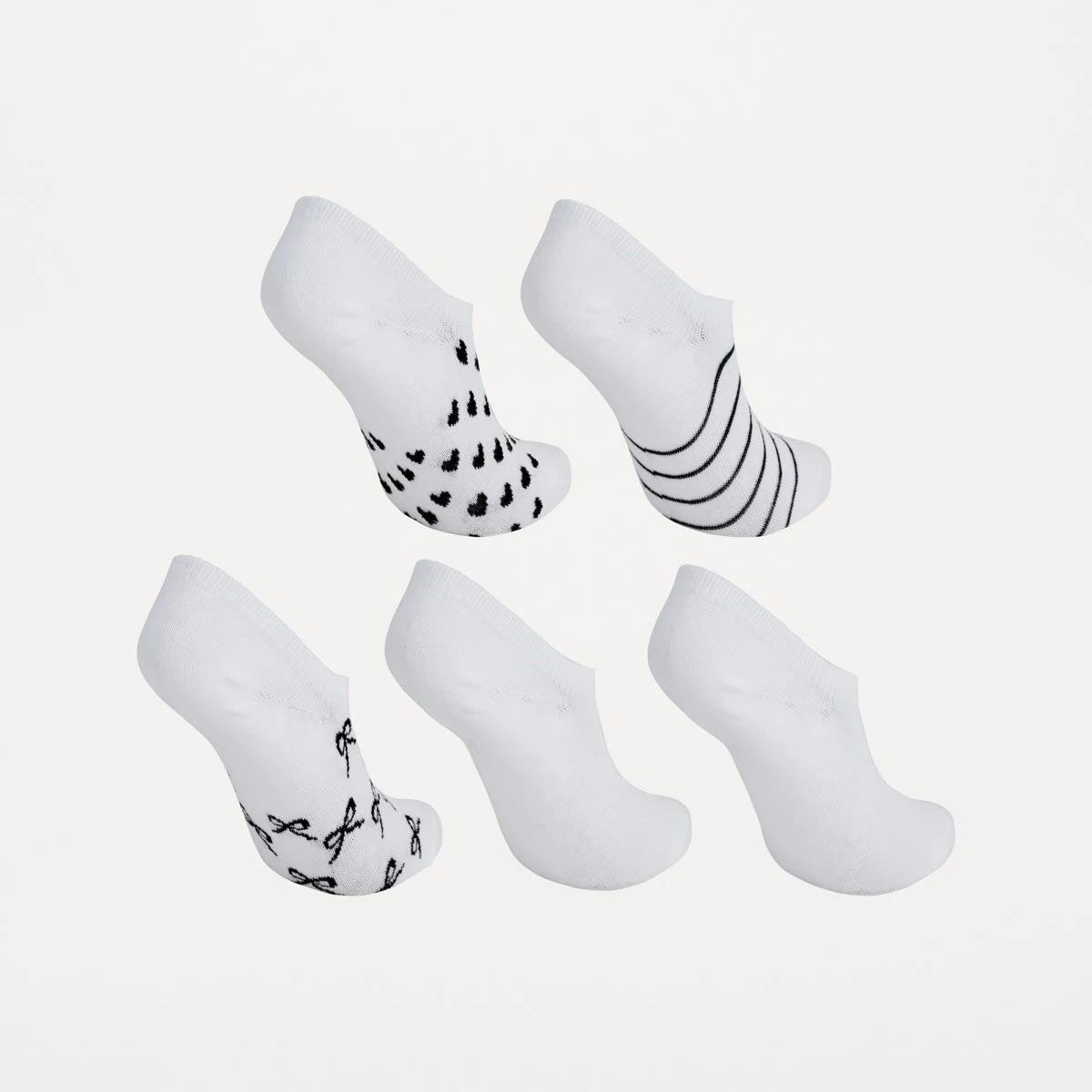 2 5 Pack Jacquard Sneaker Socks WHITE, 2 of 3