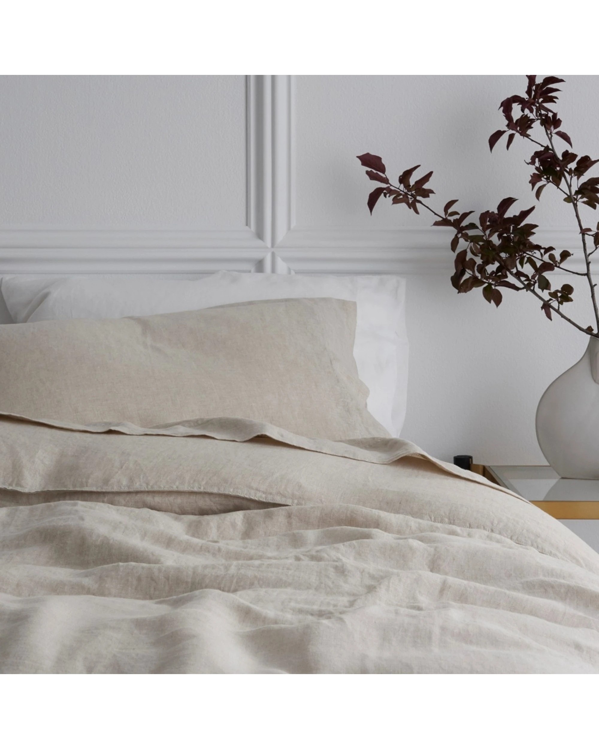 4 Bedding co 2pc Pillow Case Set 100% French Flax Linen Standard - One Size - Natural, 4 of 5