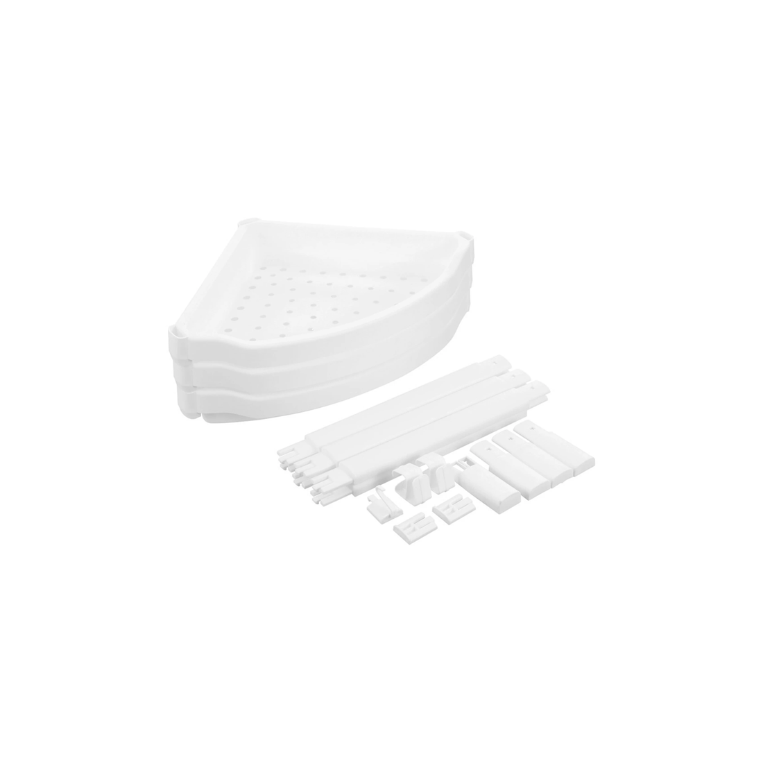 3 Boxsweden 3-tier 70cm Corner Storage Shelf Home Organiser Rack Stand
 - White, 3 of 5