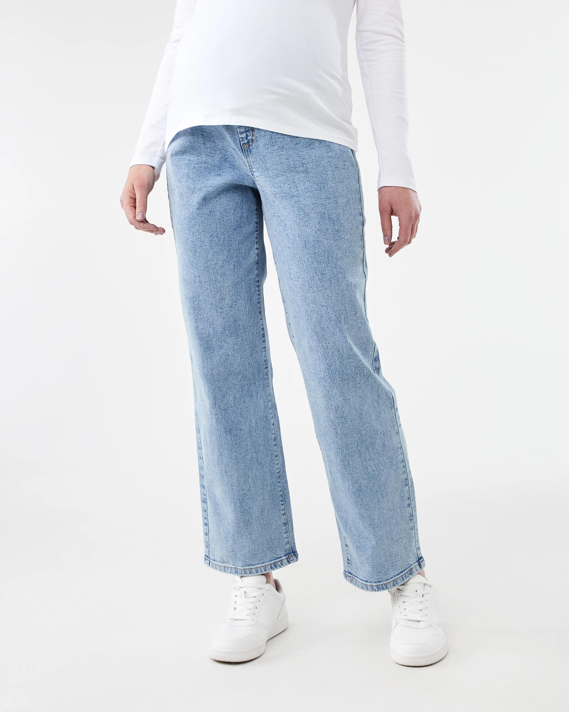 1 Maternity Wide Leg Jeans Light Wash, 1 of 5