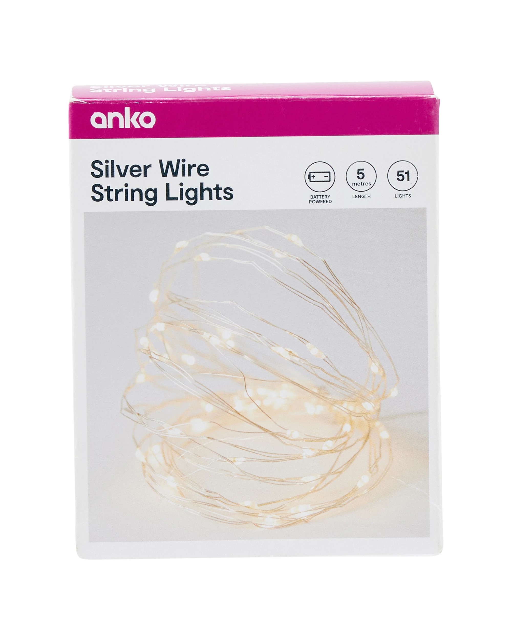 6 51 LED Silver Wire String Lights, 6 of 6