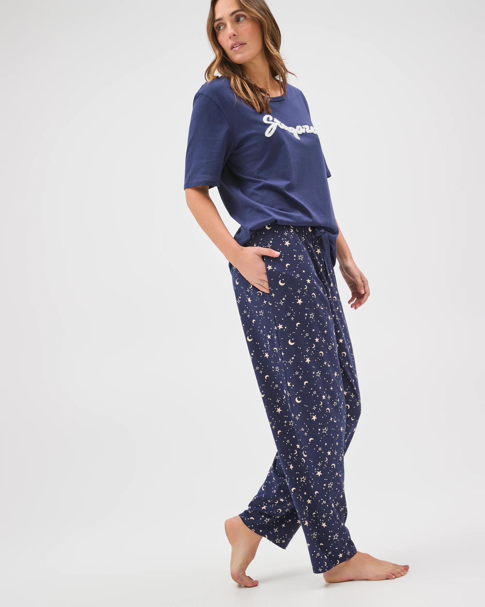 3 Target Woman Australian Cotton 7/8 Length Jersey Sleep Pants STARGAZER, 3 of 6