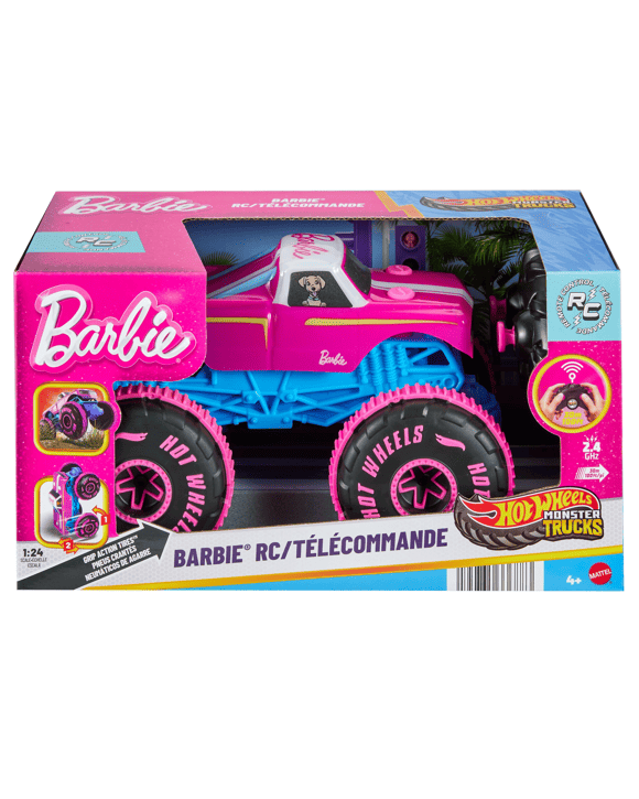 Hot Wheels Monster Trucks 1:24 Scale Barbie Remote Control Toy Vehicle