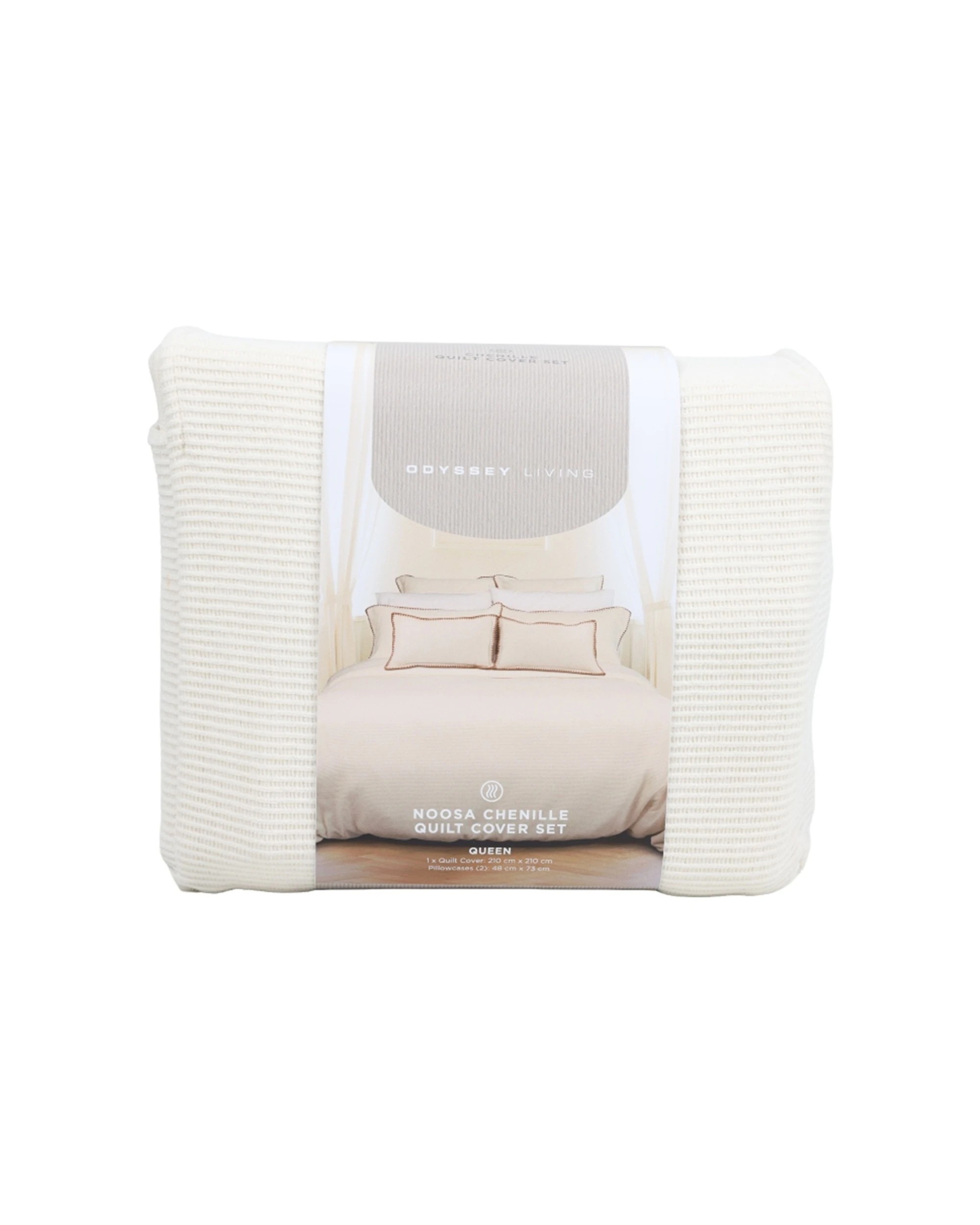 1 Odyssey Living 3pc Noosa Chenille Quilt Cover Pillows Set - King Bed - Beige, 1 of 1