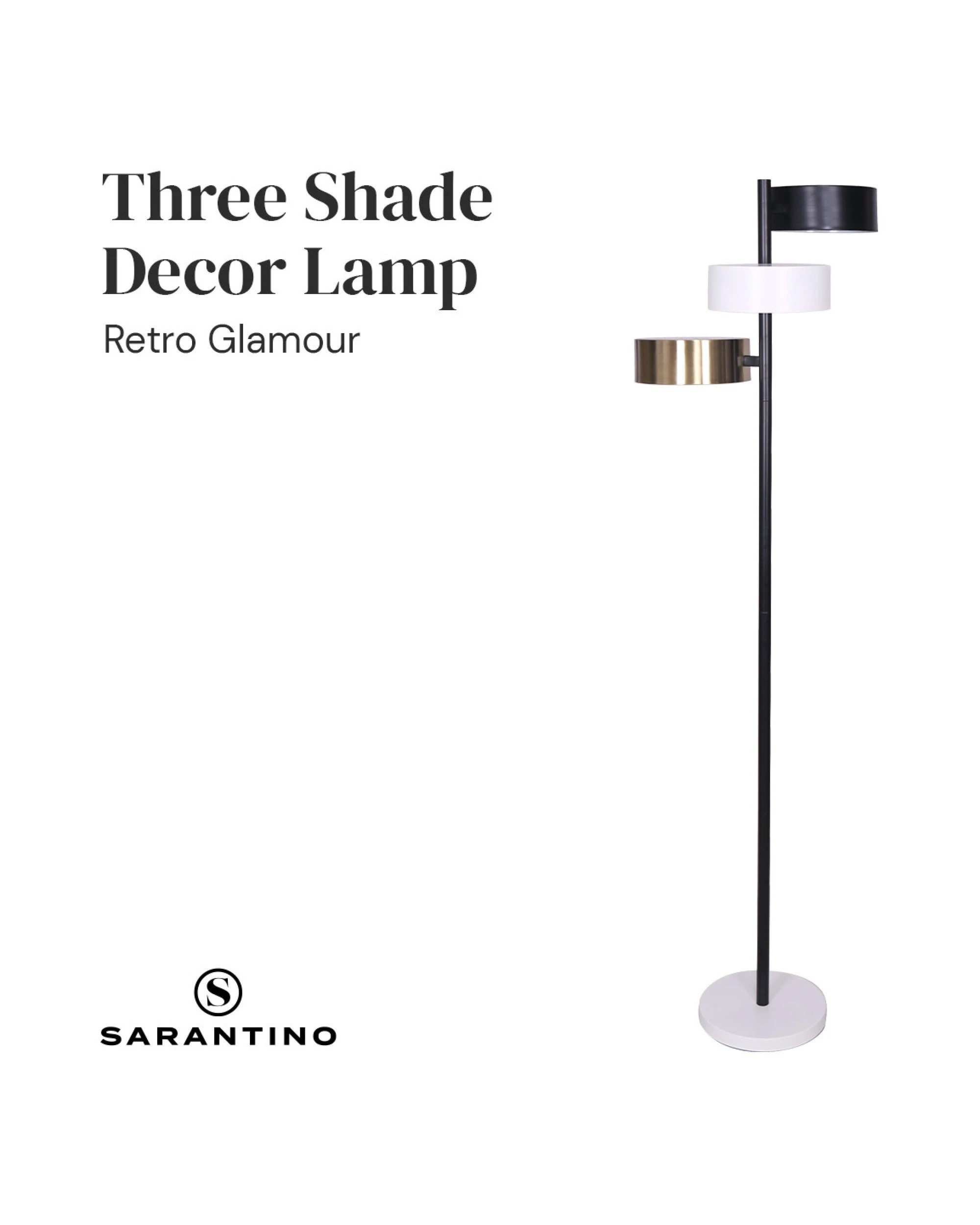 4 Sarantino Metal Floor Lamp with 3 Swirl Shades, 4 of 9