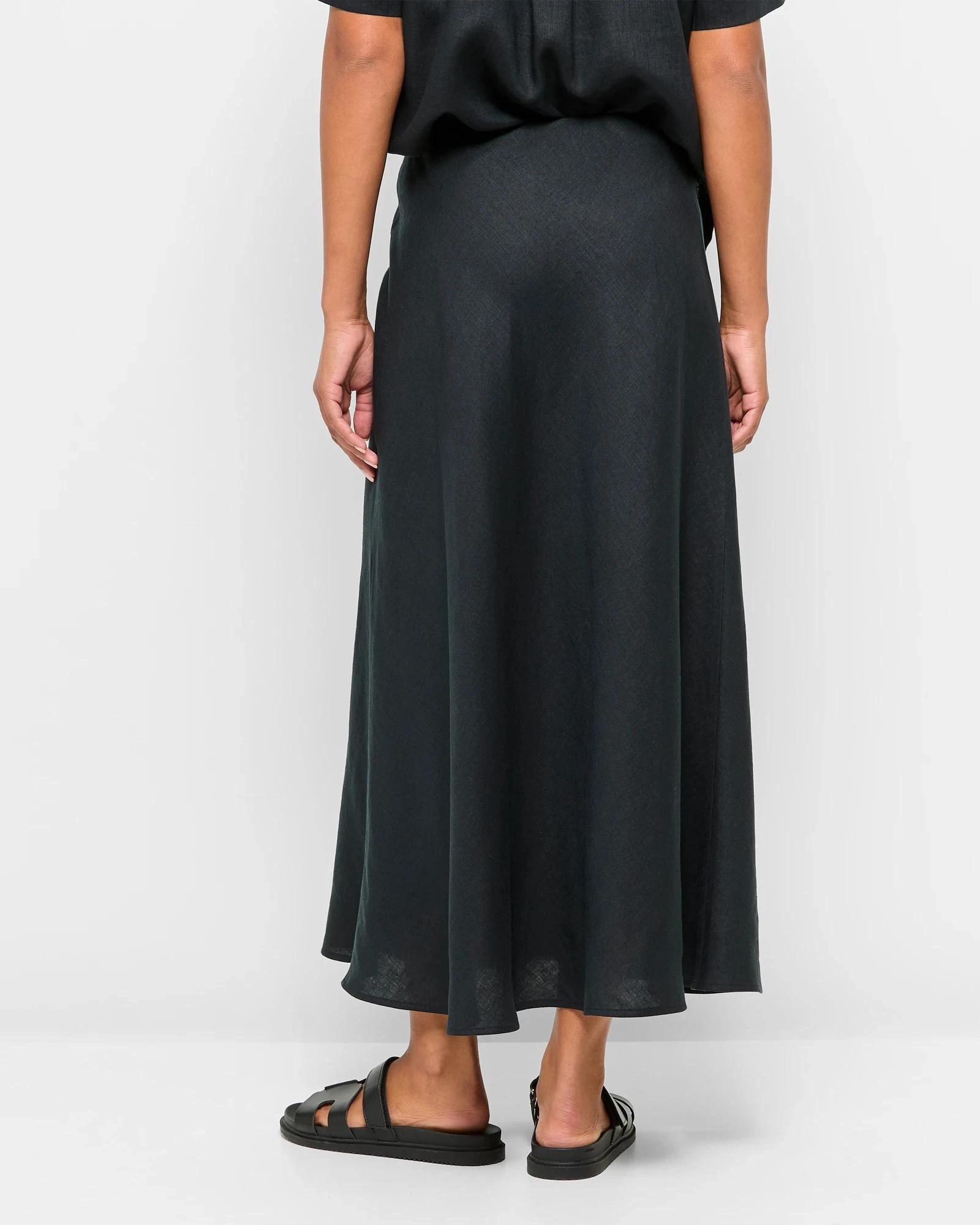 4 Target European Linen Bias Cut Midi Skirt BLACK, 4 of 5