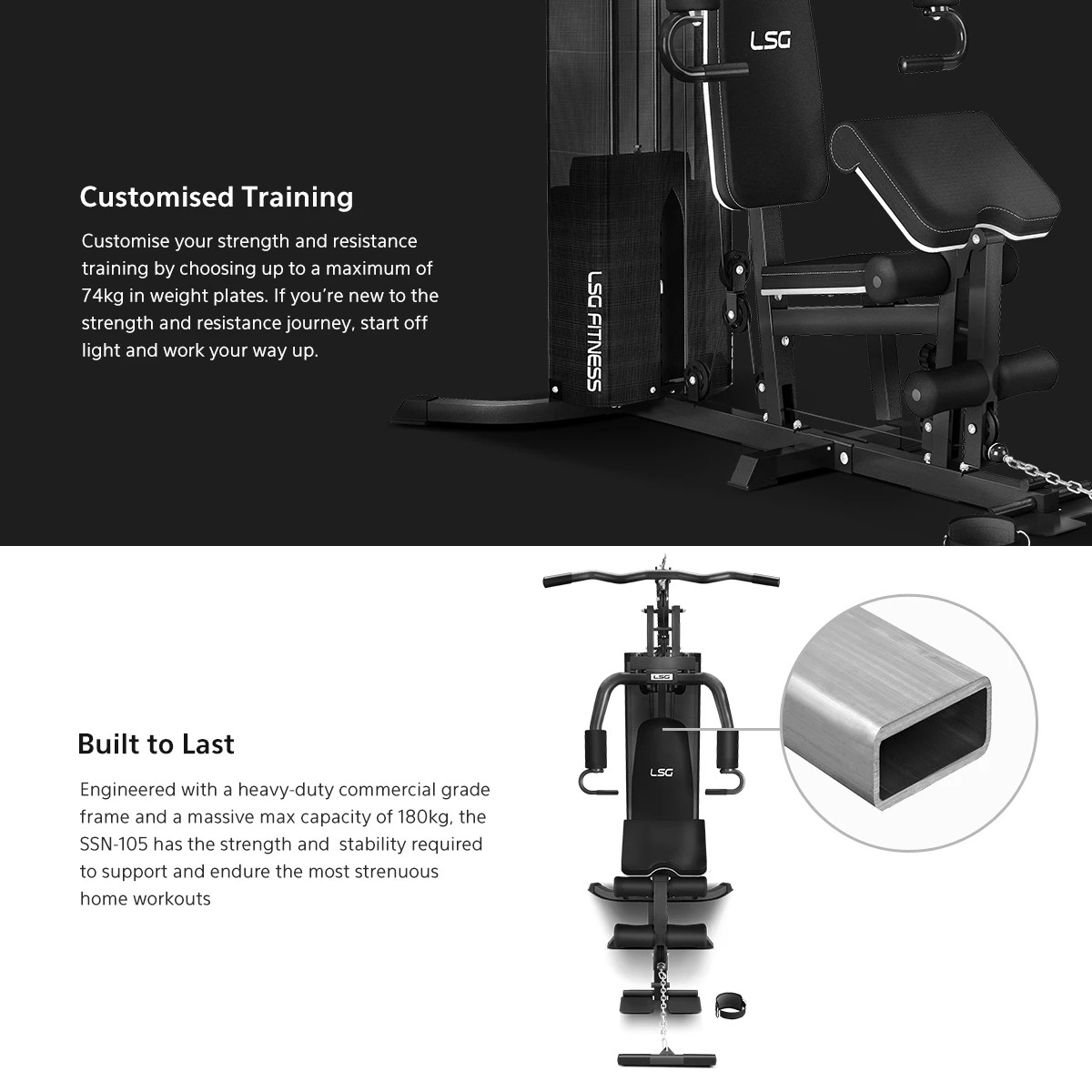 4 LSG SSN-105 Gym Station - Black, 4 of 8